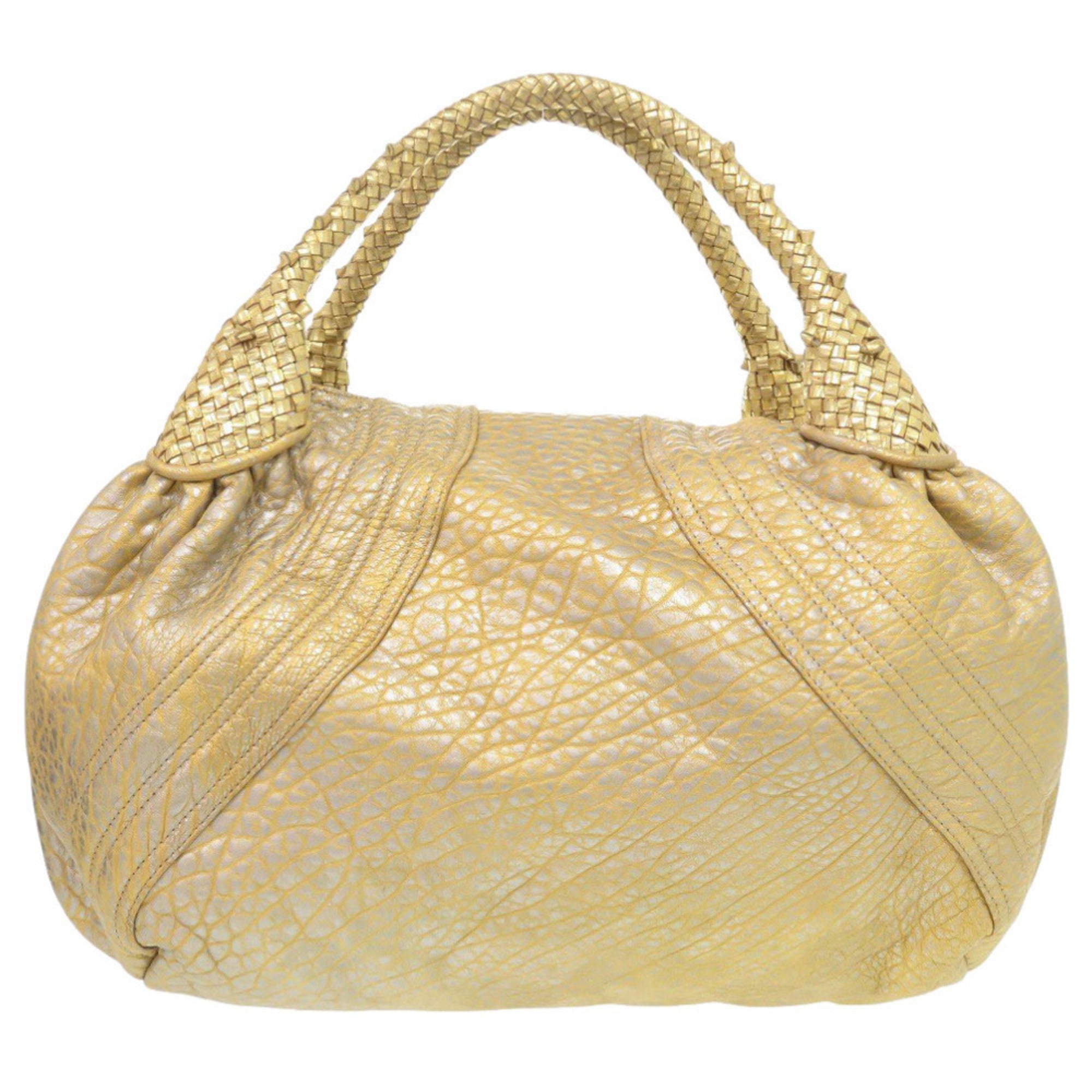 Fendi Gold Leather Handbag (Pre-Owned)