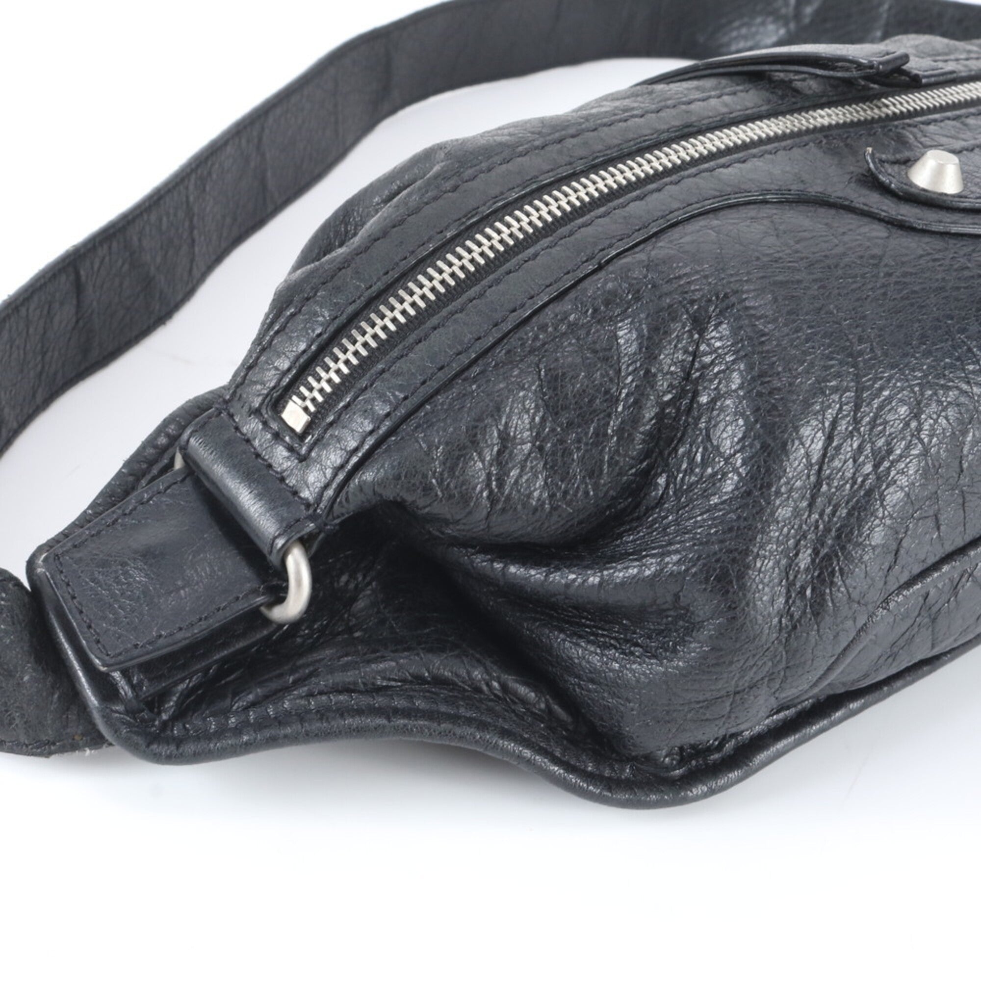 Balenciaga Black Leather Pouch Sling Bag (Pre-Owned)