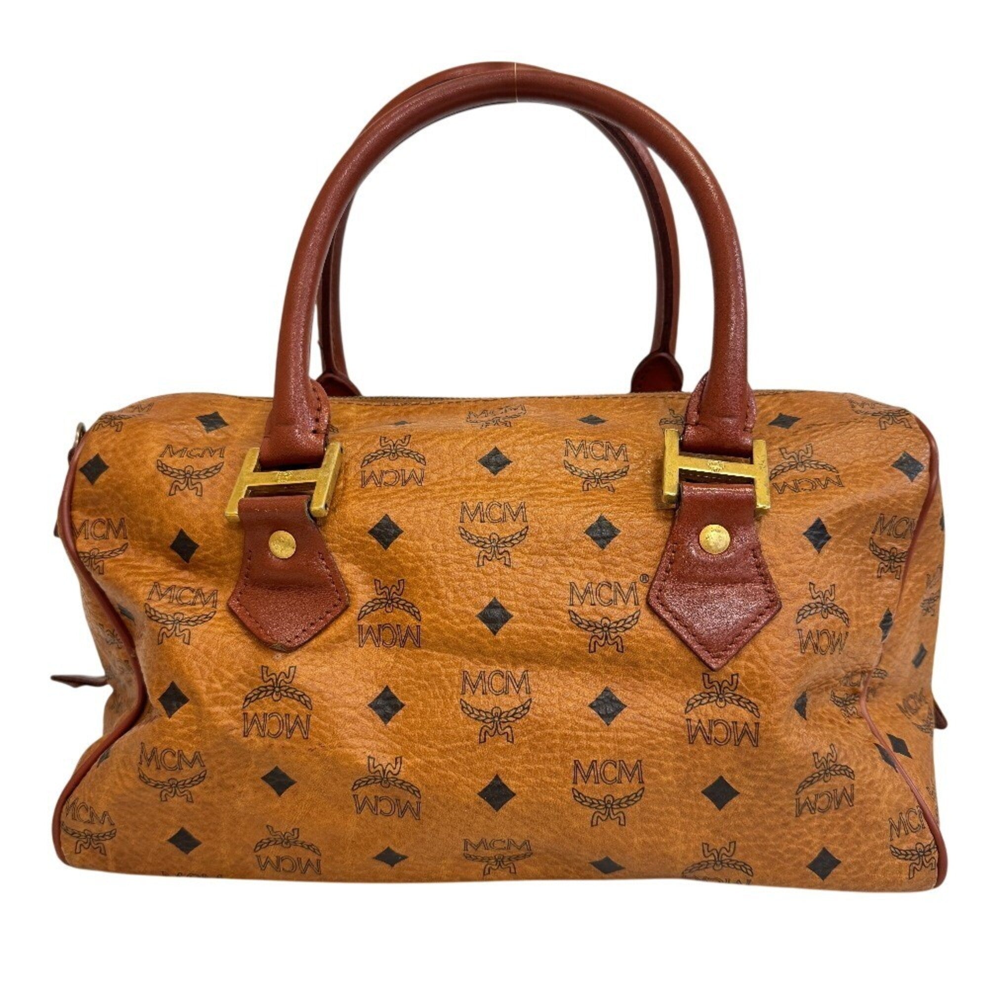 Mcm Brown Leather Boston Bag (Pre-Owned)