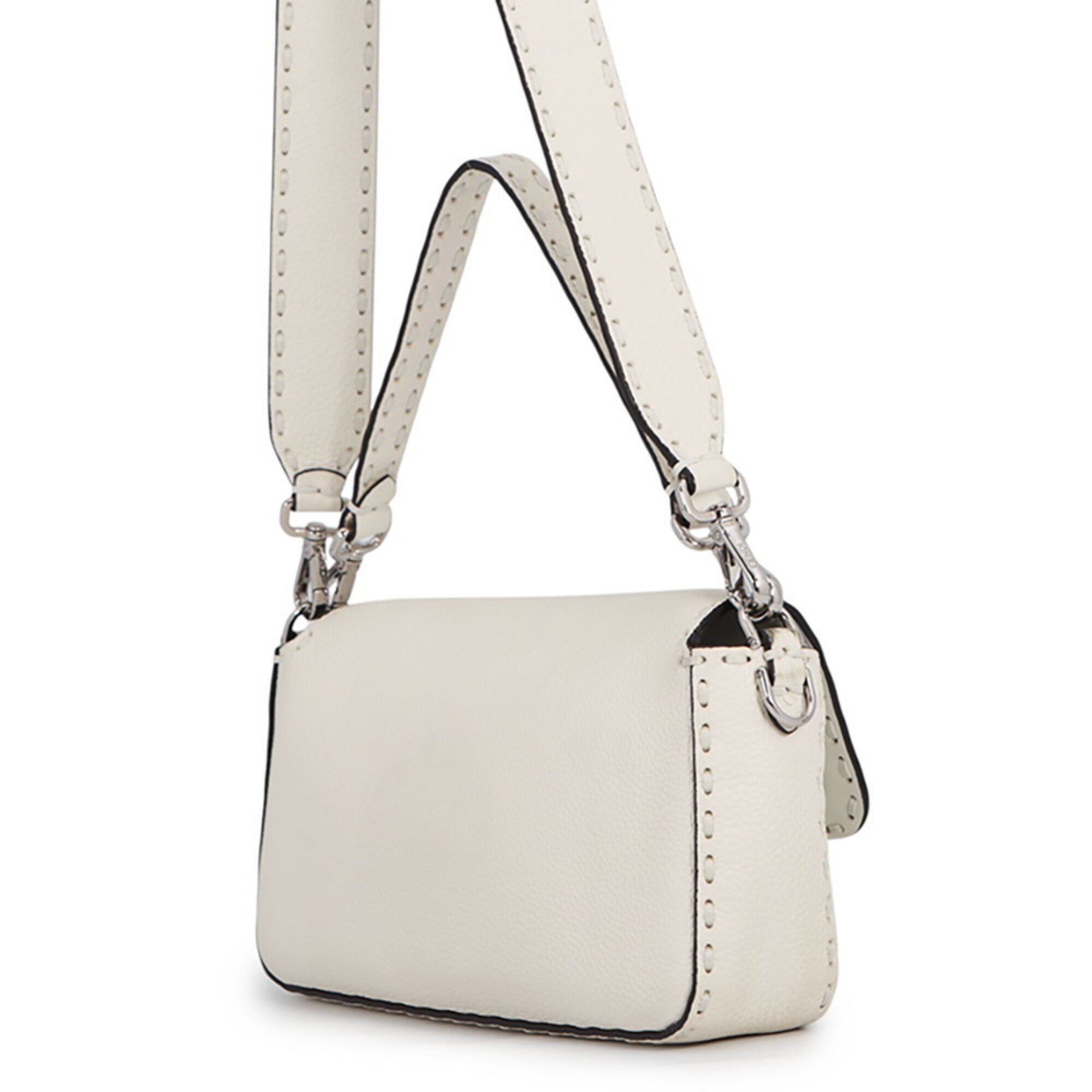 Fendi Selleria White Leather Handbag (Pre-Owned)