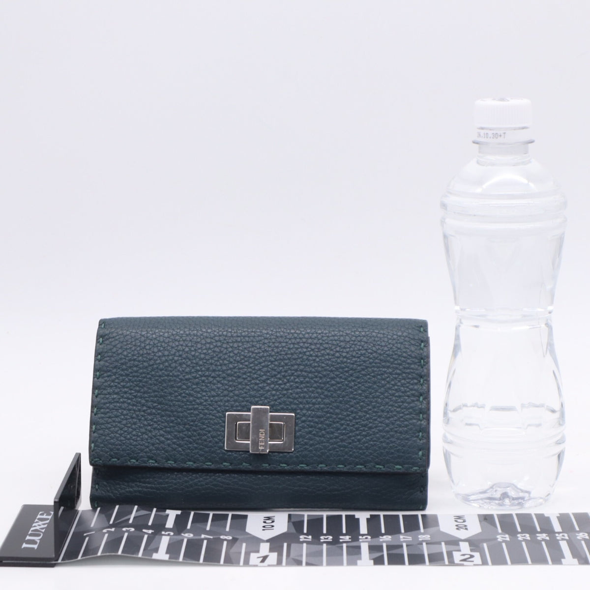 Fendi Selleria Green Leather Long Wallet (Bi-Fold) (Pre-Owned)