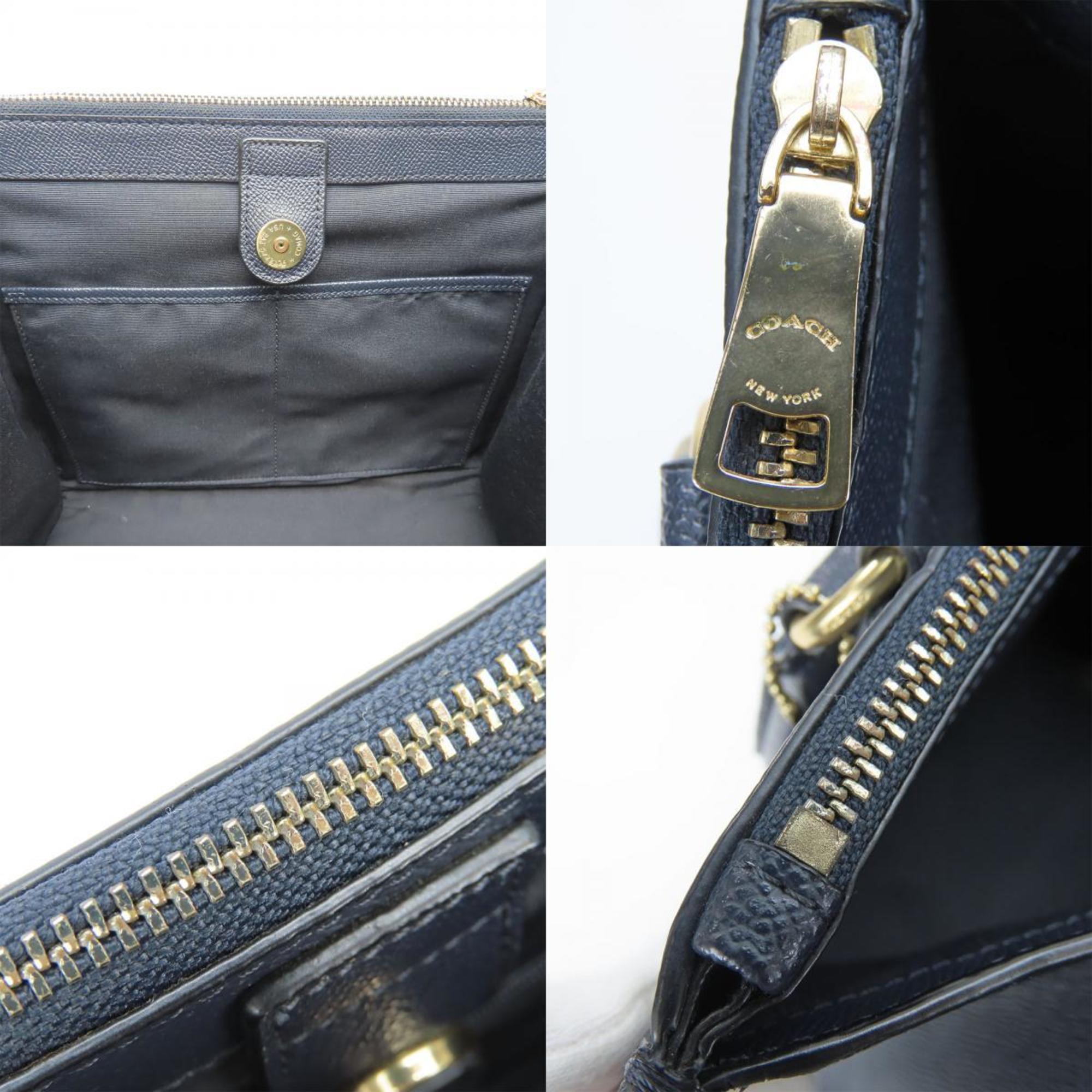 Coach Navy Leather Handbag (Pre-Owned)