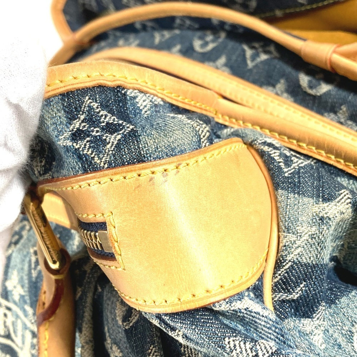 Louis Vuitton Blue Monogram Denim Handbag Shoulder Bag (Pre-Owned)