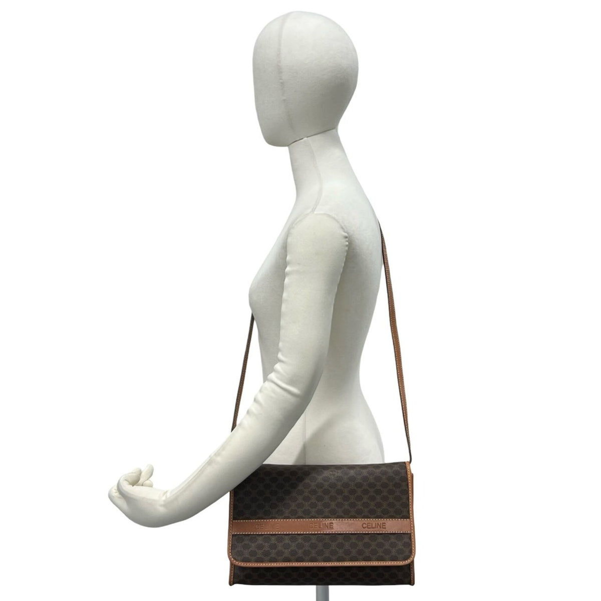 Celine Brown Leather Pvc Pochette Shoulder Bag (Pre-Owned)
