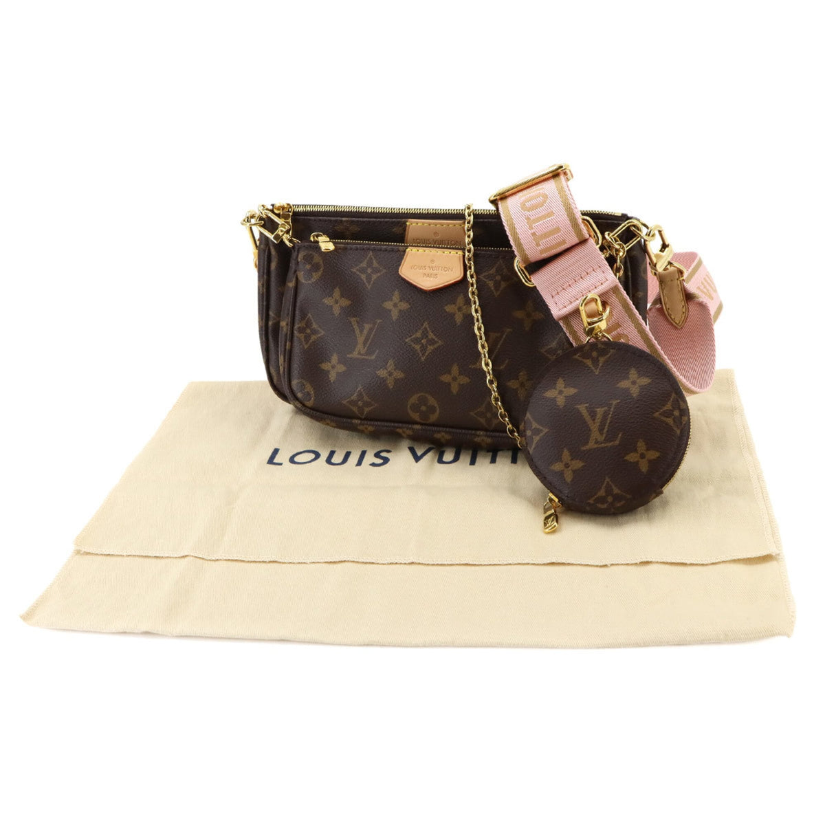 Louis Vuitton Monogram Rose Clair Monogram Handbag Pochette Pouch Shoulder Bag (Pre-Owned)
