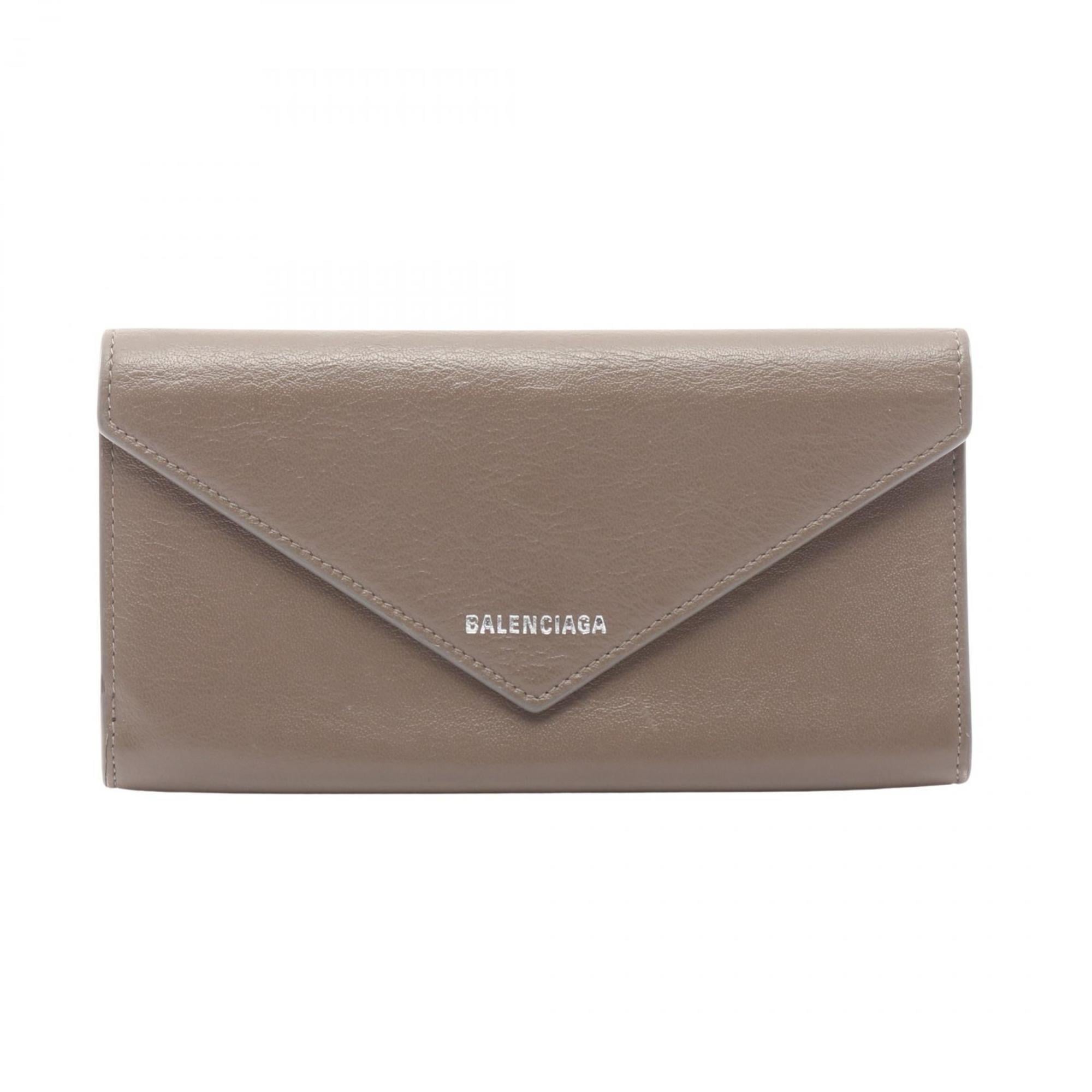 Balenciaga Gray Leather Long Wallet (Bi-Fold) (Pre-Owned)