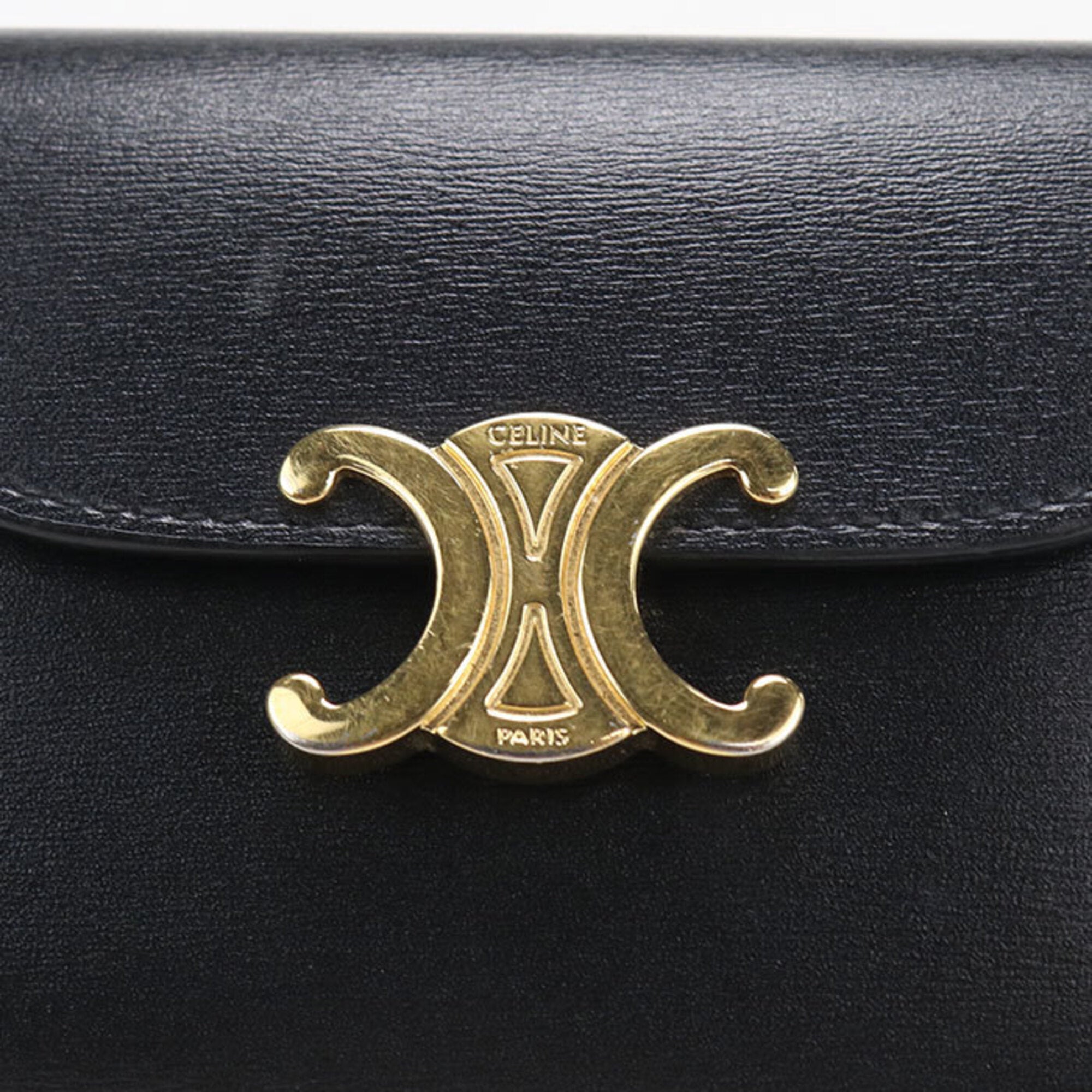 Celine Black Leather Wallet (Tri-Fold) (Pre-Owned)