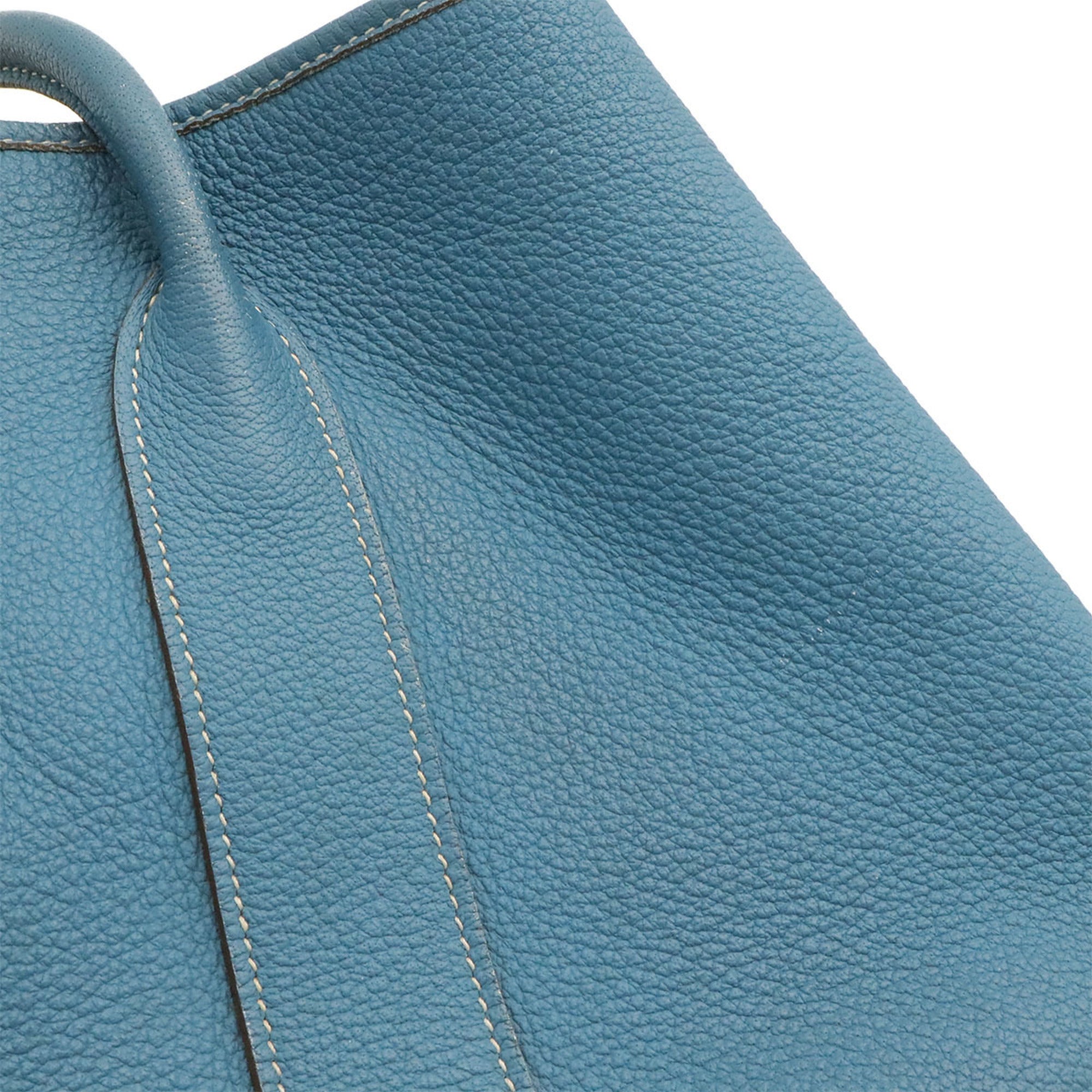 Hermes Light Blue Leather Handbag Shoulder Bag Tote Bag (Pre-Owned)