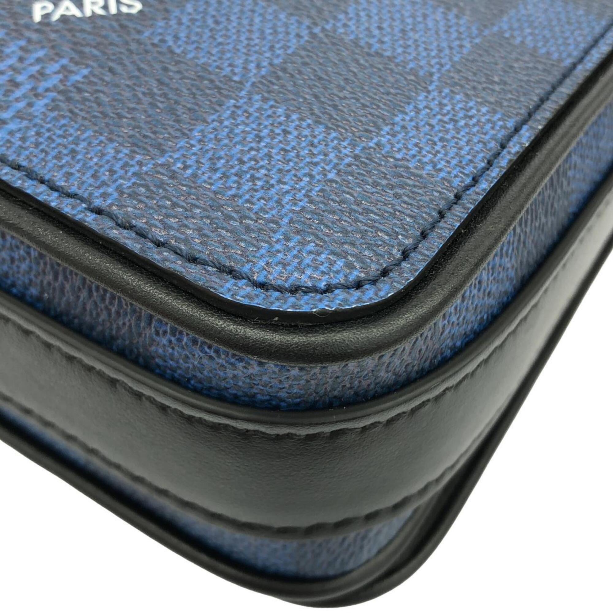 Louis Vuitton Blue Marine Marine Blue Coated Canvas Shoulder Bag (Pre-Owned)