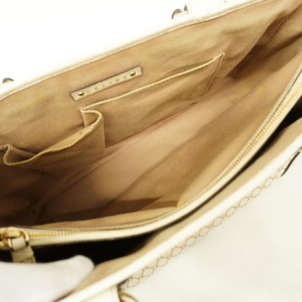 Celine Beige Canvas Leather Handbag (Pre-Owned)