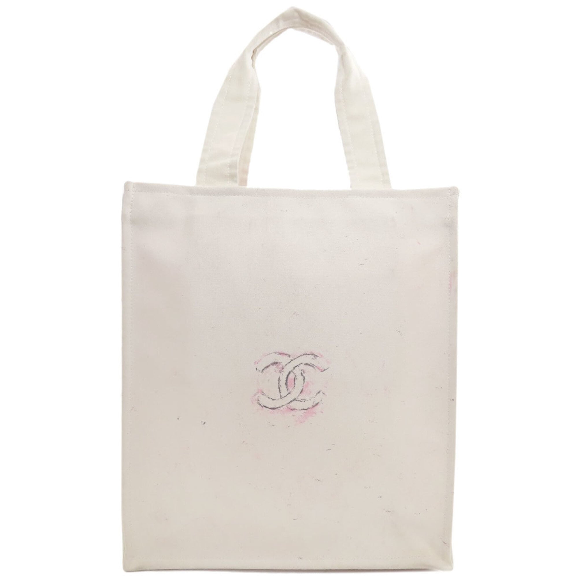 Chanel White Canvas Tote Bag (Pre-Owned)