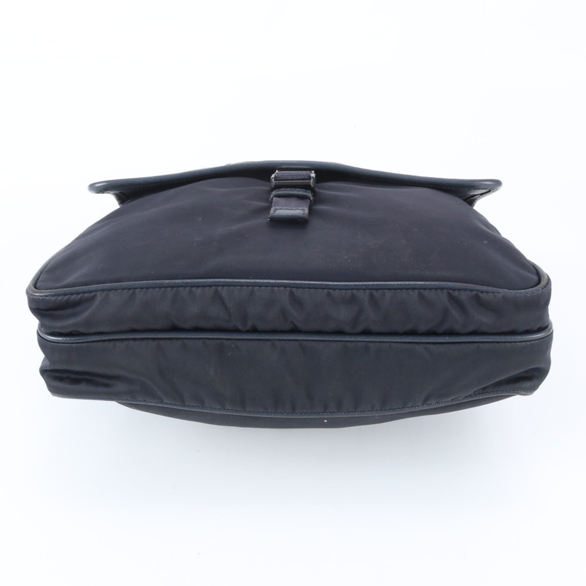 Prada Navy Nylon Leather Shoulder Bag (Pre-Owned)