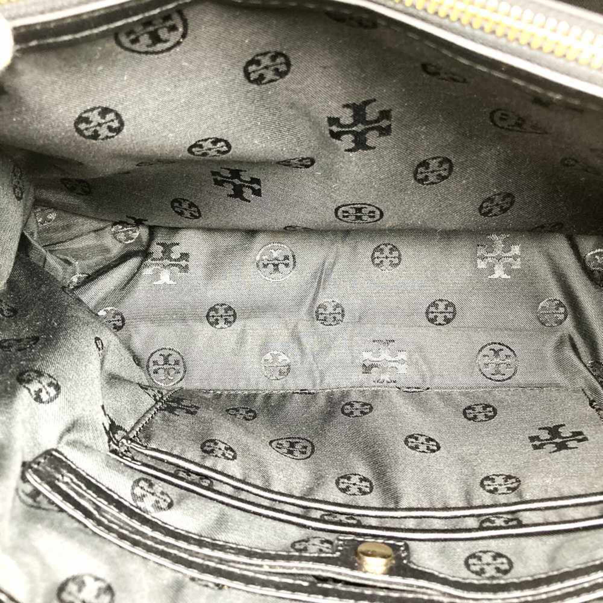 Tory Burch Black Leather Shoulder Bag Tote Bag (Pre-Owned)