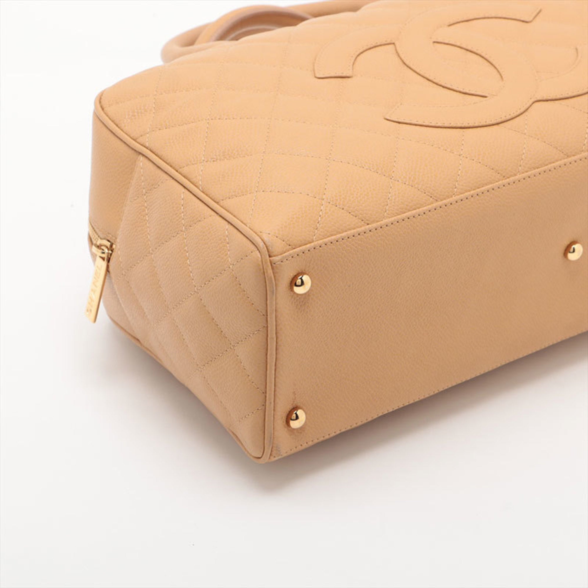 Chanel Matelasse Beige Grained Calfskin Handbag (Pre-Owned)