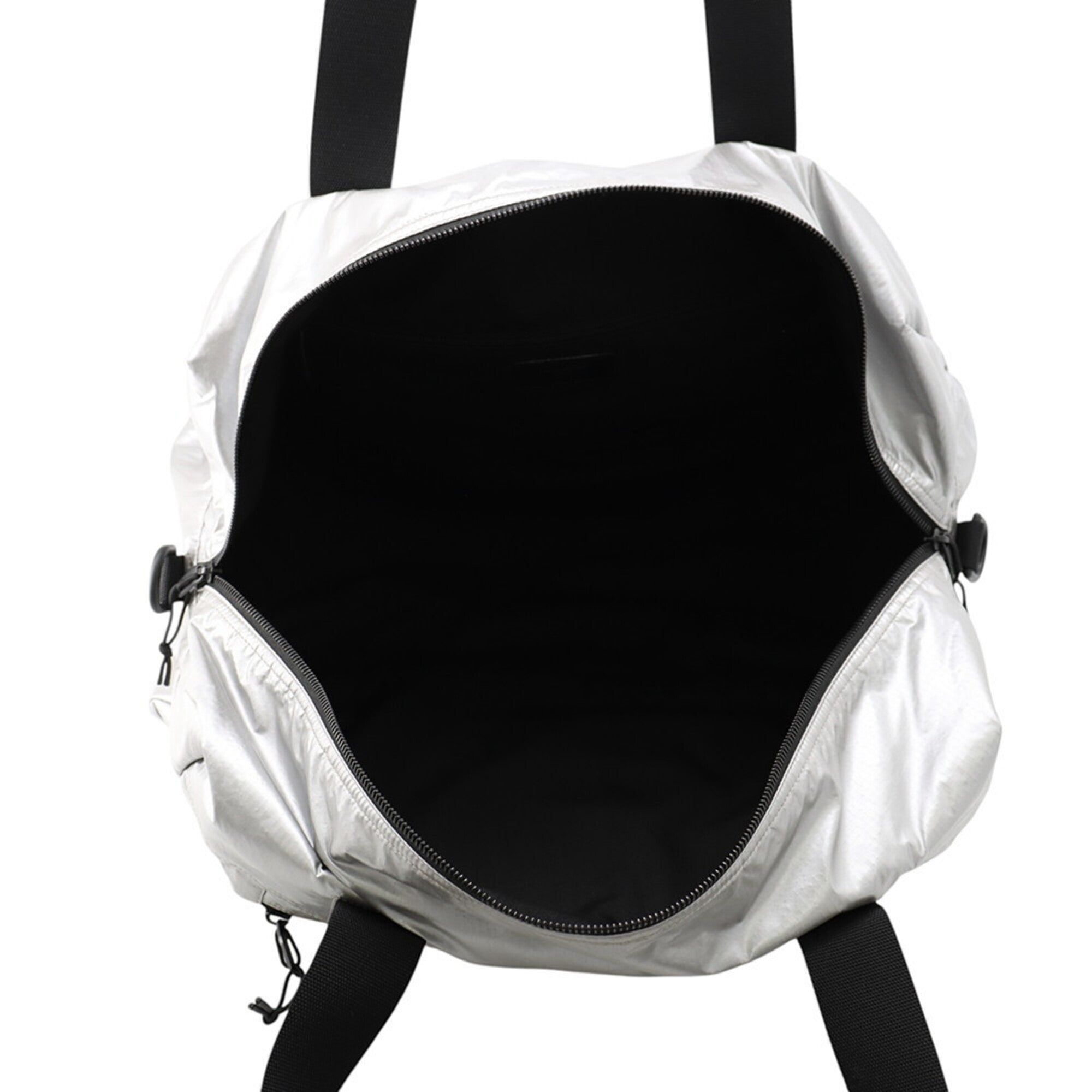 Saint Laurent Black Silver Nylon Canvas Boston Bag (Pre-Owned)
