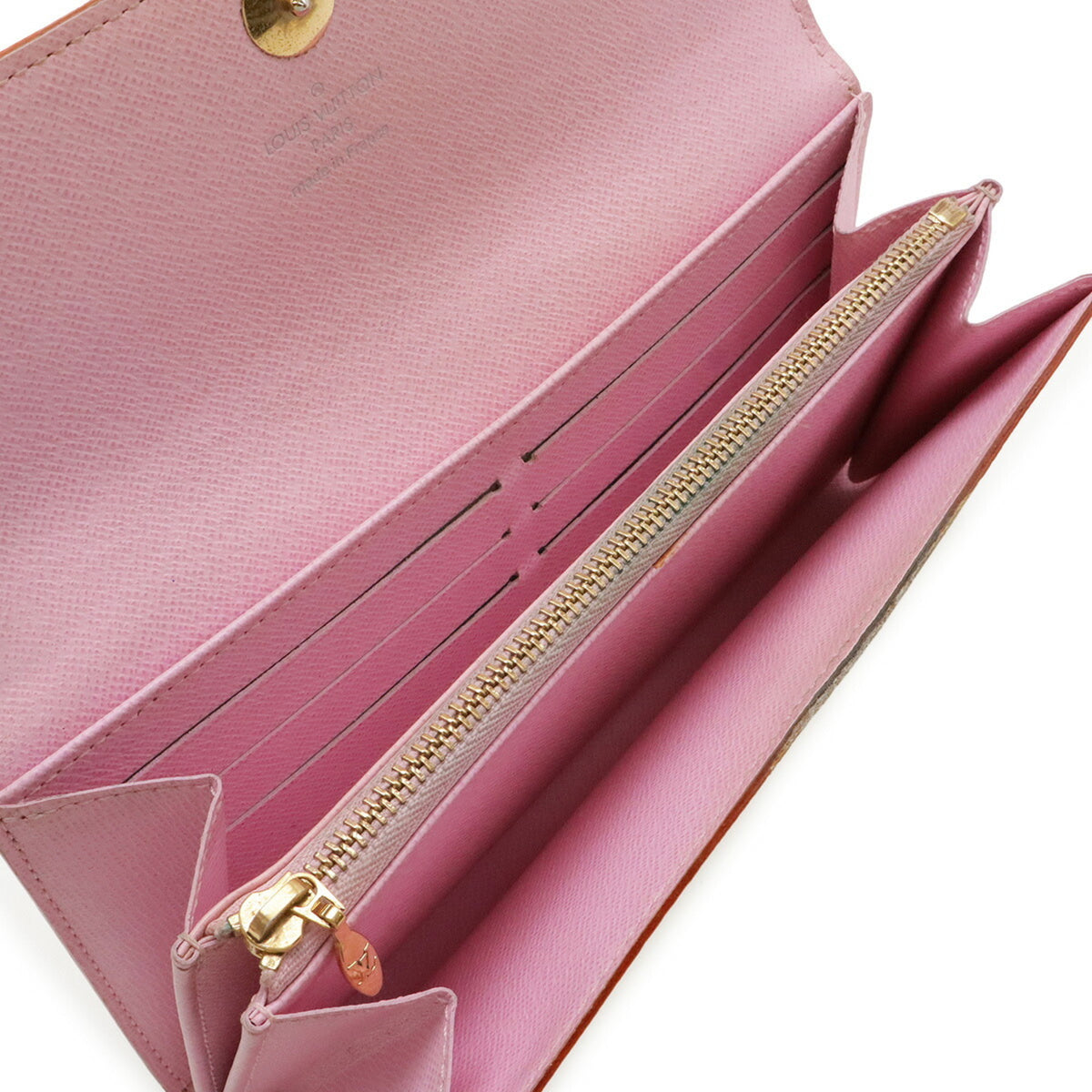 Louis Vuitton Blanc Litchi Monogram Canvas Long Wallet (Bi-Fold) (Pre-Owned)