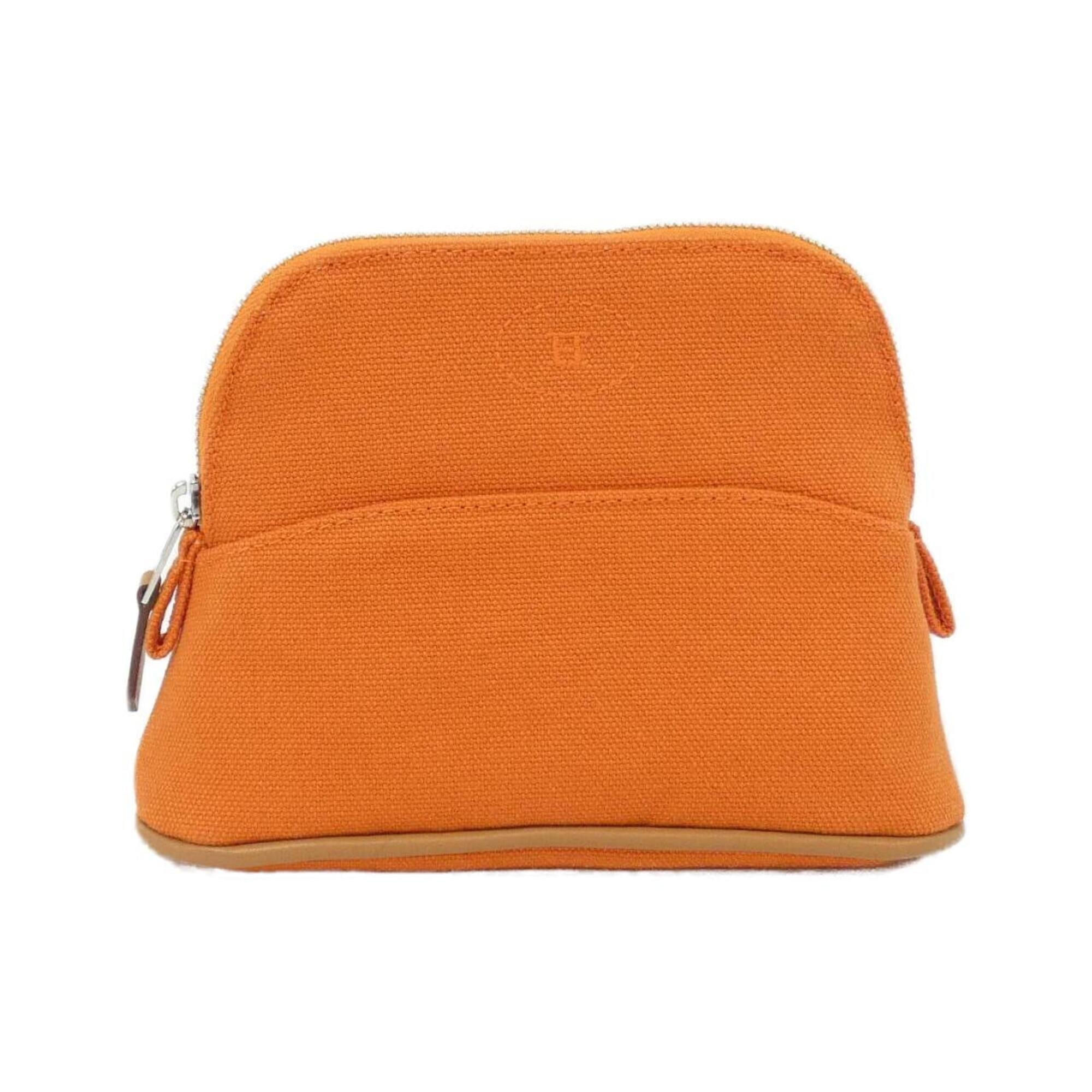 Hermes Feu Orange Canvas Handbag Pouch (Pre-Owned)