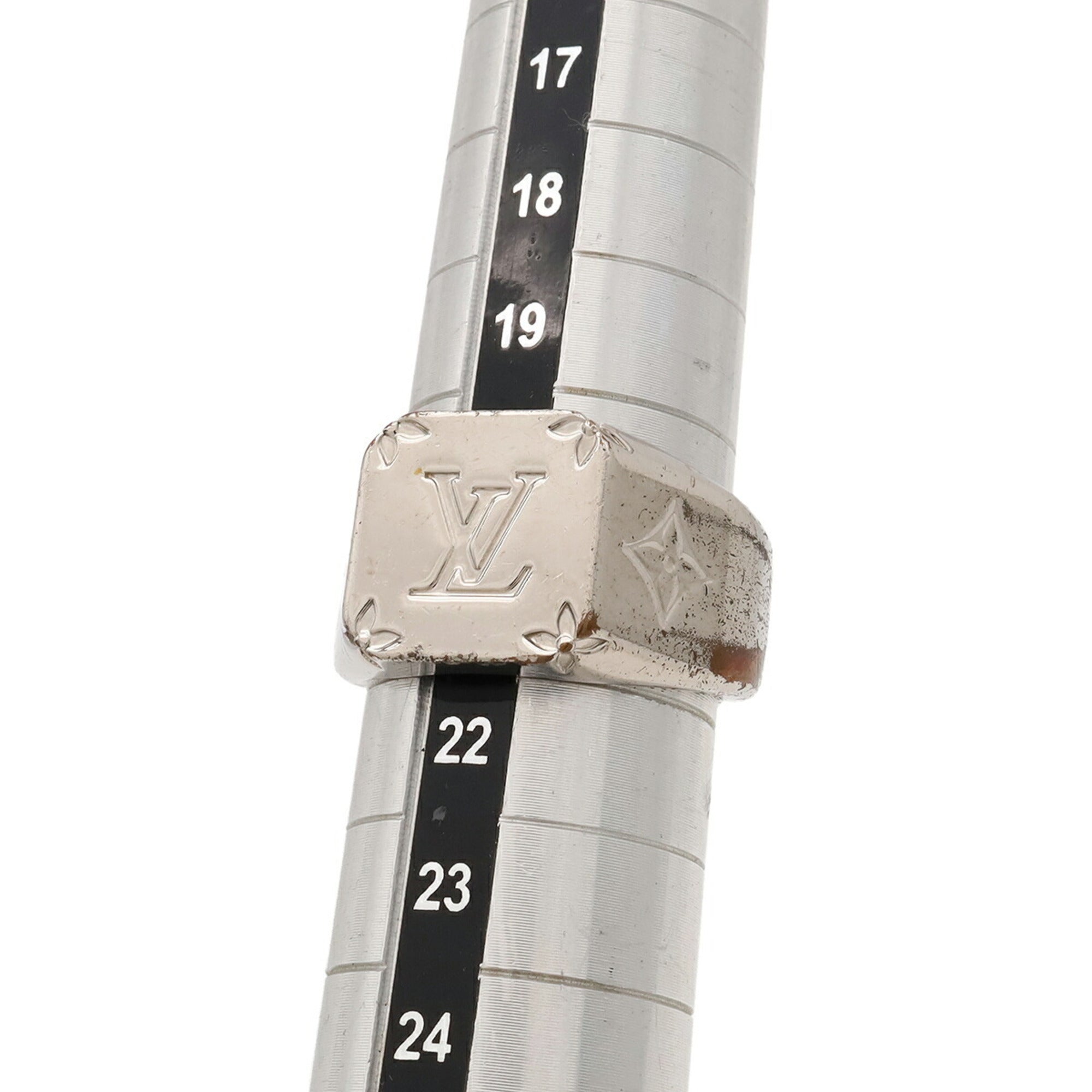 Louis Vuitton Silver Metal Band Ring (Pre-Owned)
