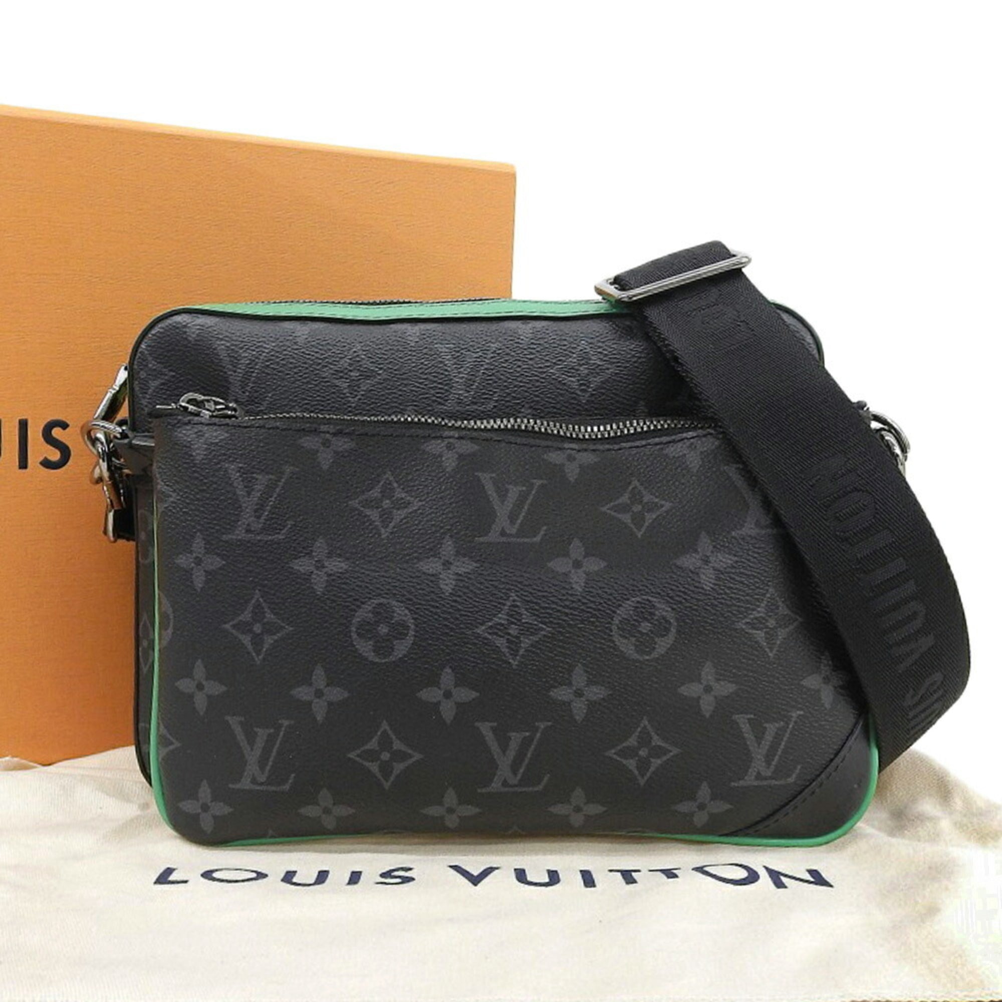 Louis Vuitton Green Monogram Eclipse Pvc Shoulder Bag (Pre-Owned)
