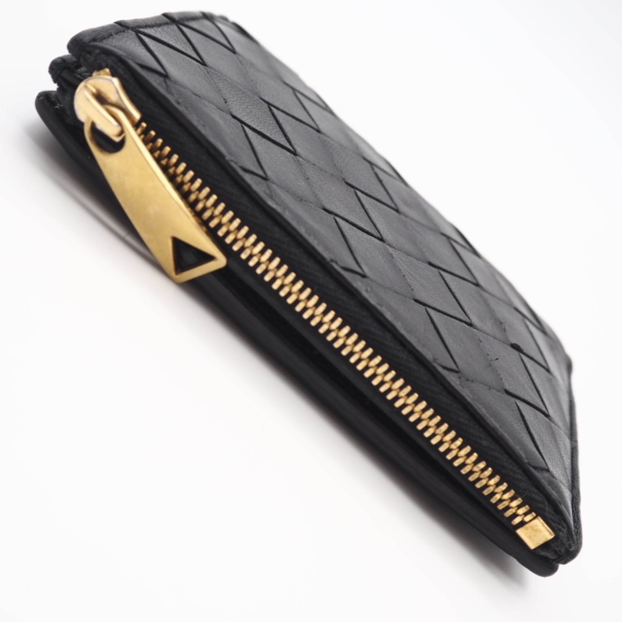 Bottega Veneta Intrecciato Black Leather Wallet (Bi-Fold) (Pre-Owned)