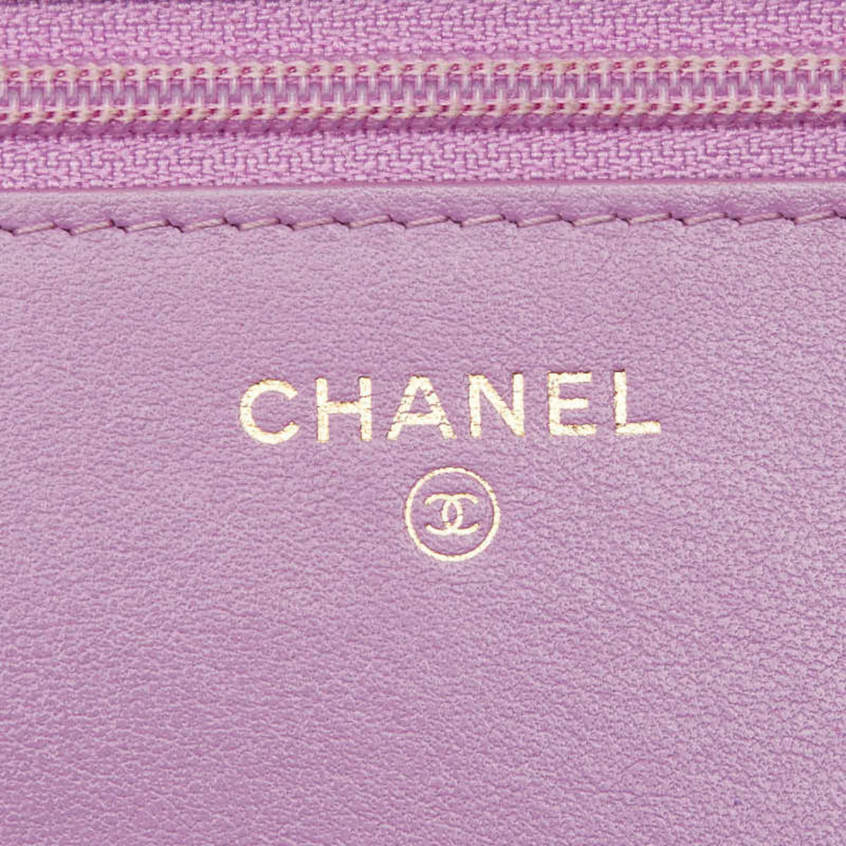 Chanel Purple Grained Calfskin Pochette Shoulder Bag (Pre-Owned)