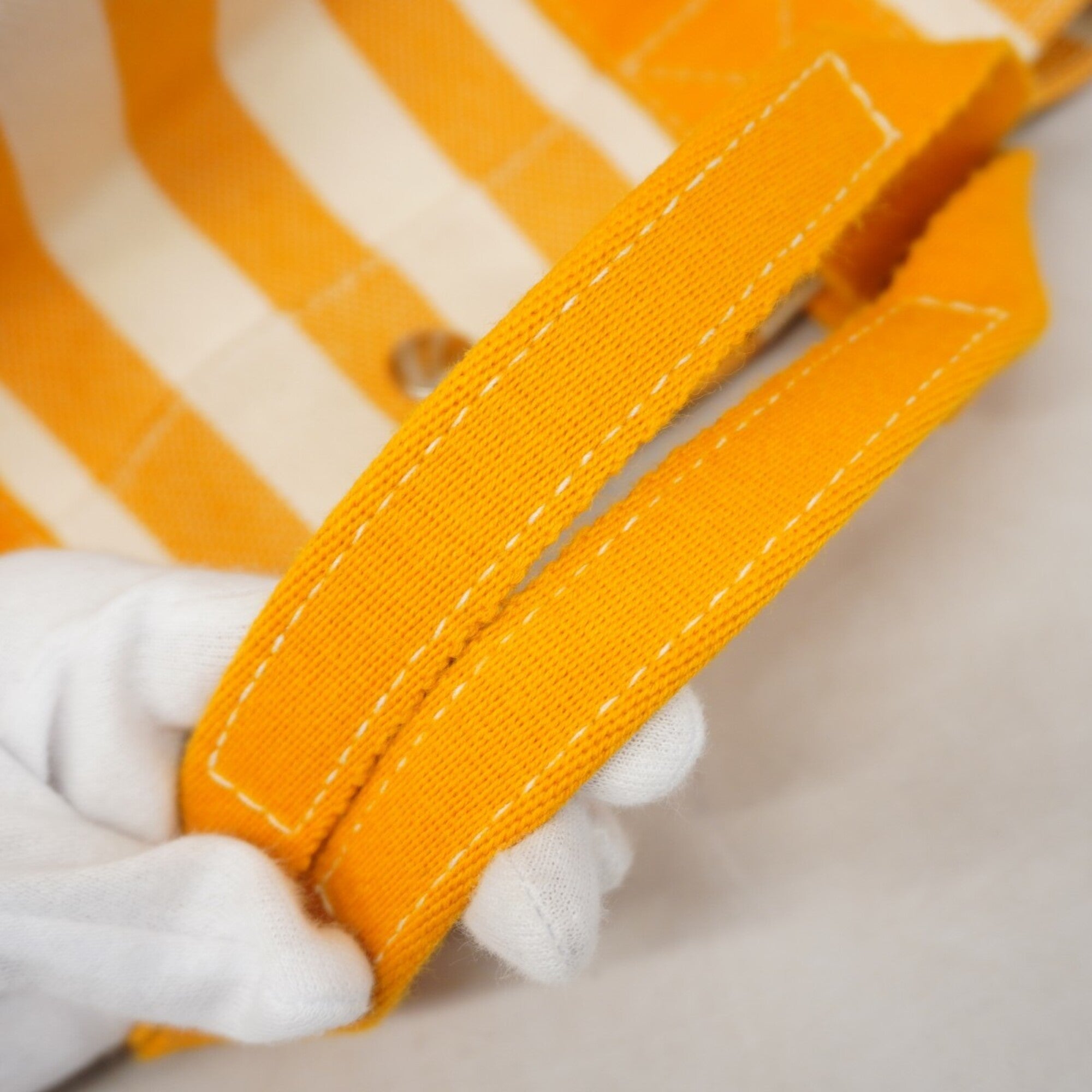 Hermes Orange Canvas Handbag (Pre-Owned)