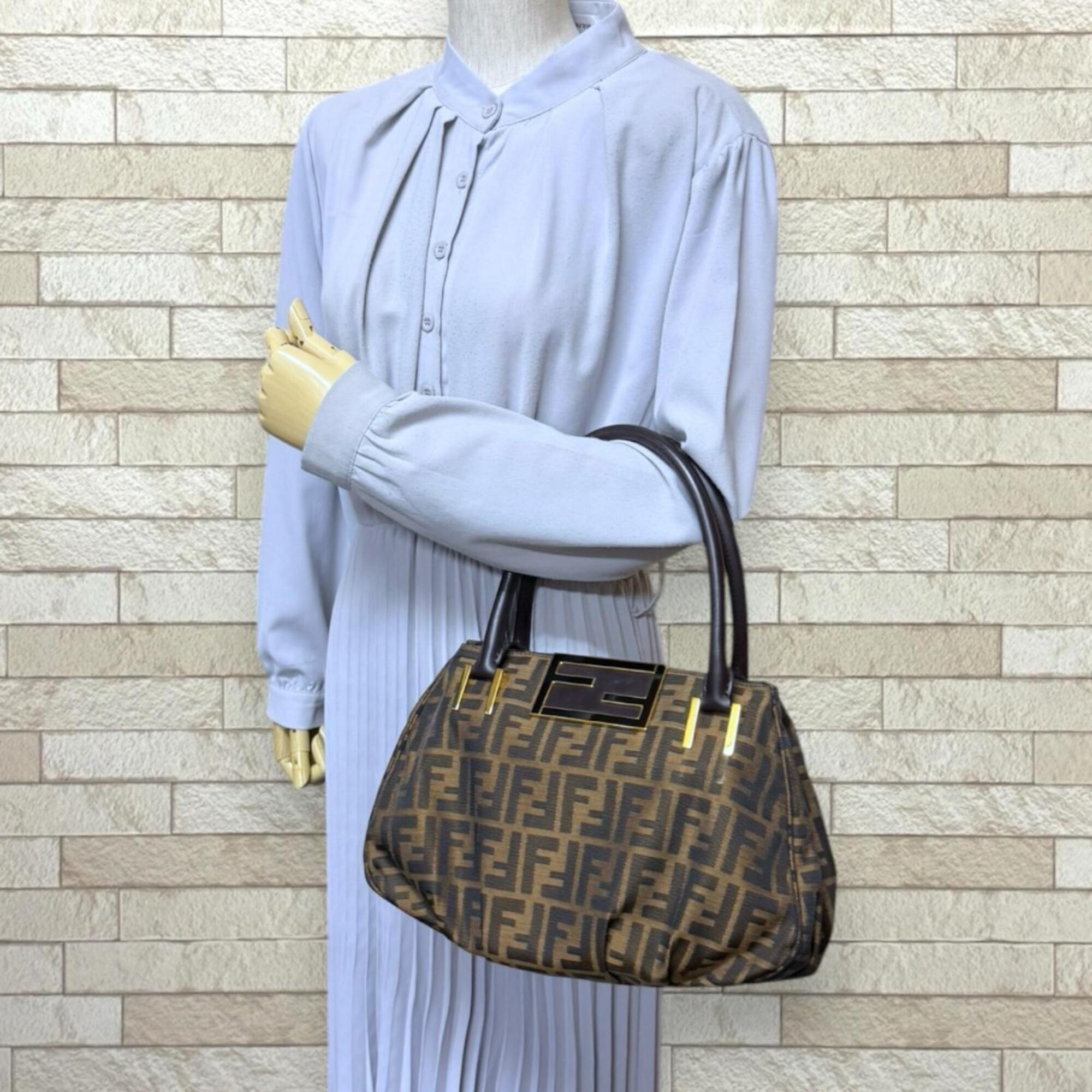 Fendi Brown Zucca Handbag (Pre-Owned)