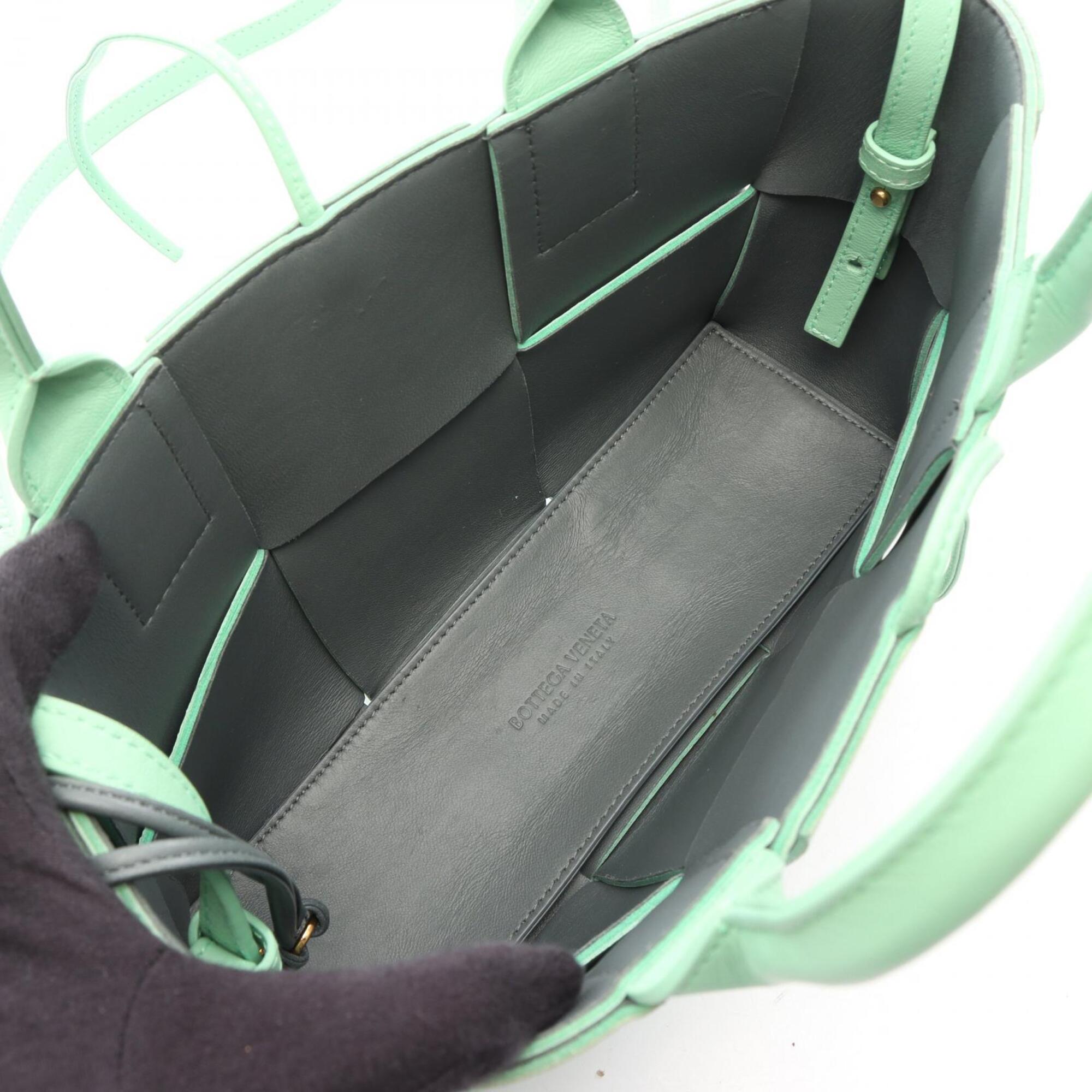 Bottega Veneta Green Leather Handbag Pouch Tote Bag (Pre-Owned)