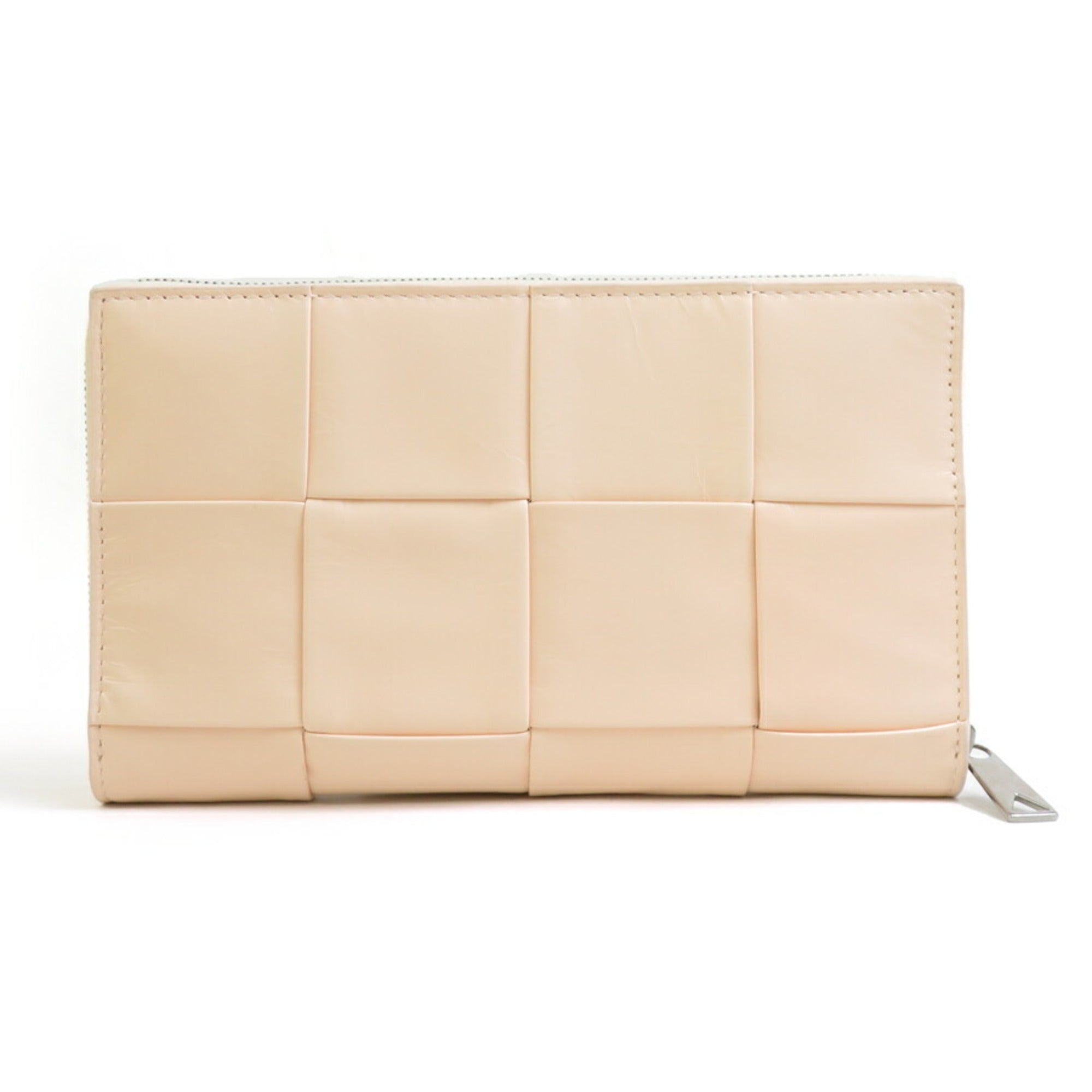 Bottega Veneta Beige Leather Long Wallet (Bi-Fold) (Pre-Owned)