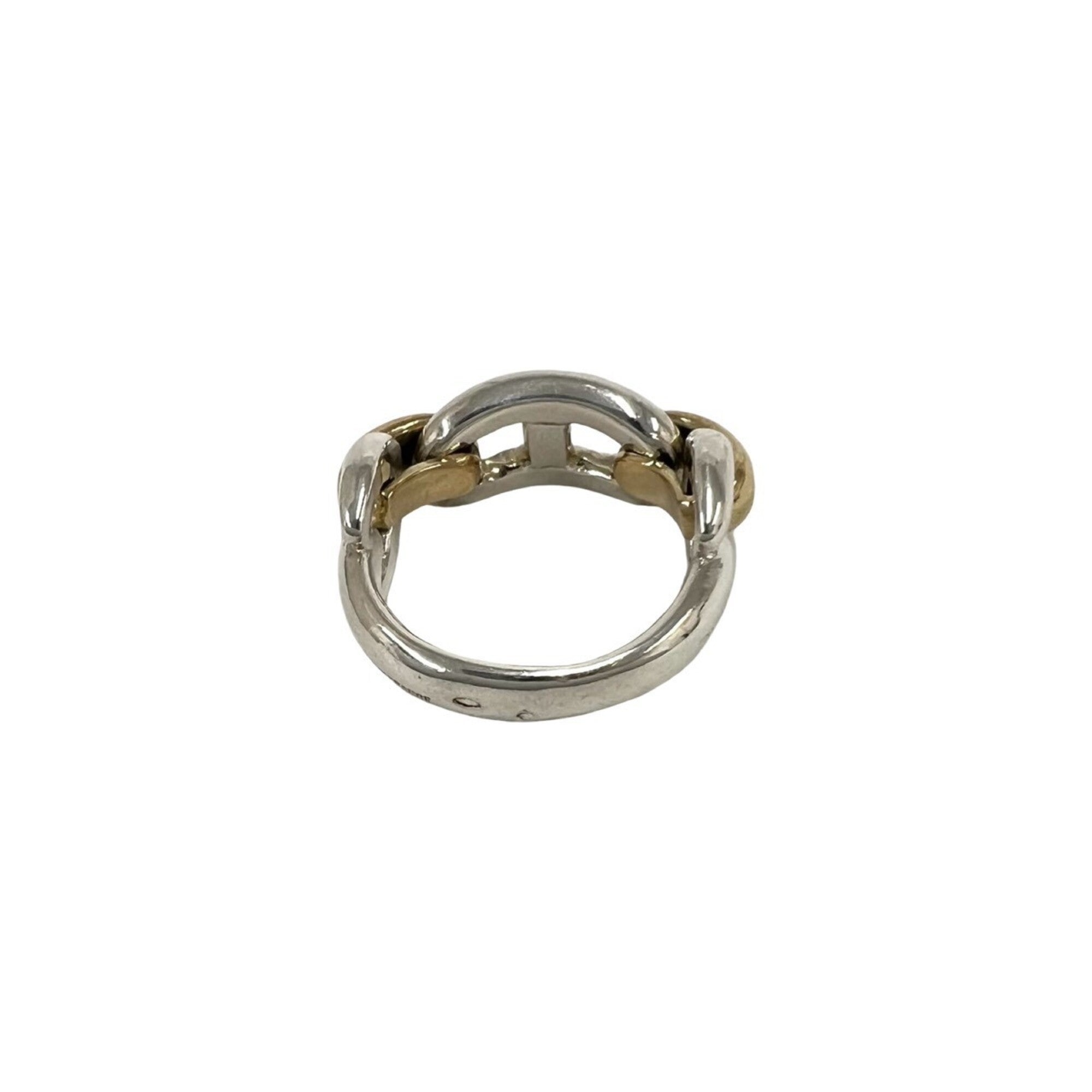 Hermes Gold Silver Yellow Gold (18K) Silver Band Ring (Pre-Owned)