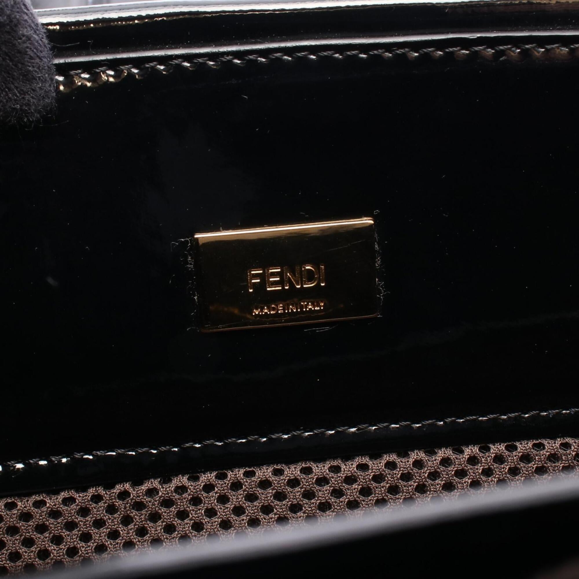 Fendi Black Patent Leather Handbag Tote Bag (Pre-Owned)