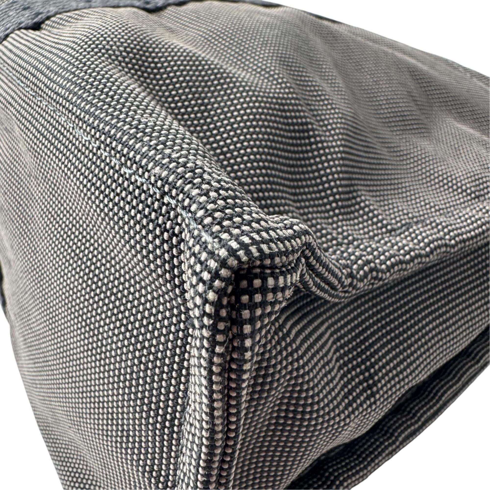 Hermes Dark Gray Gray Nylon Canvas Tote Bag (Pre-Owned)