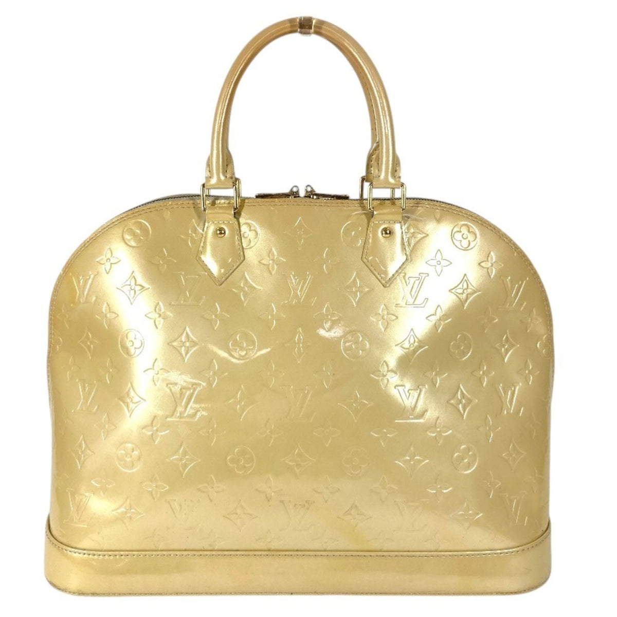 Louis Vuitton Beige Blanc Corail Galle Monogram Vernis Handbag Tote Bag (Pre-Owned)