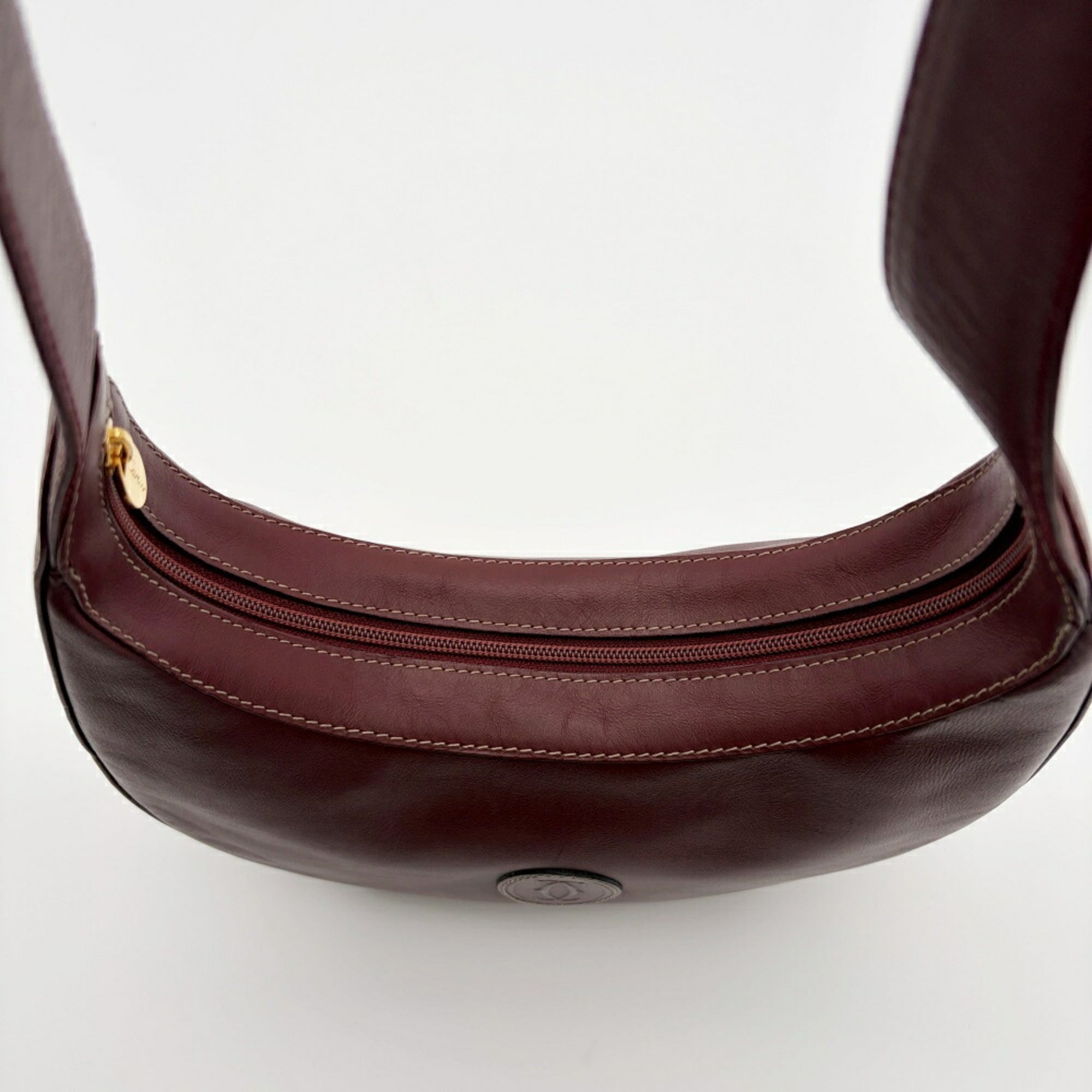 Cartier Bordeaux Leather Shoulder Bag (Pre-Owned)