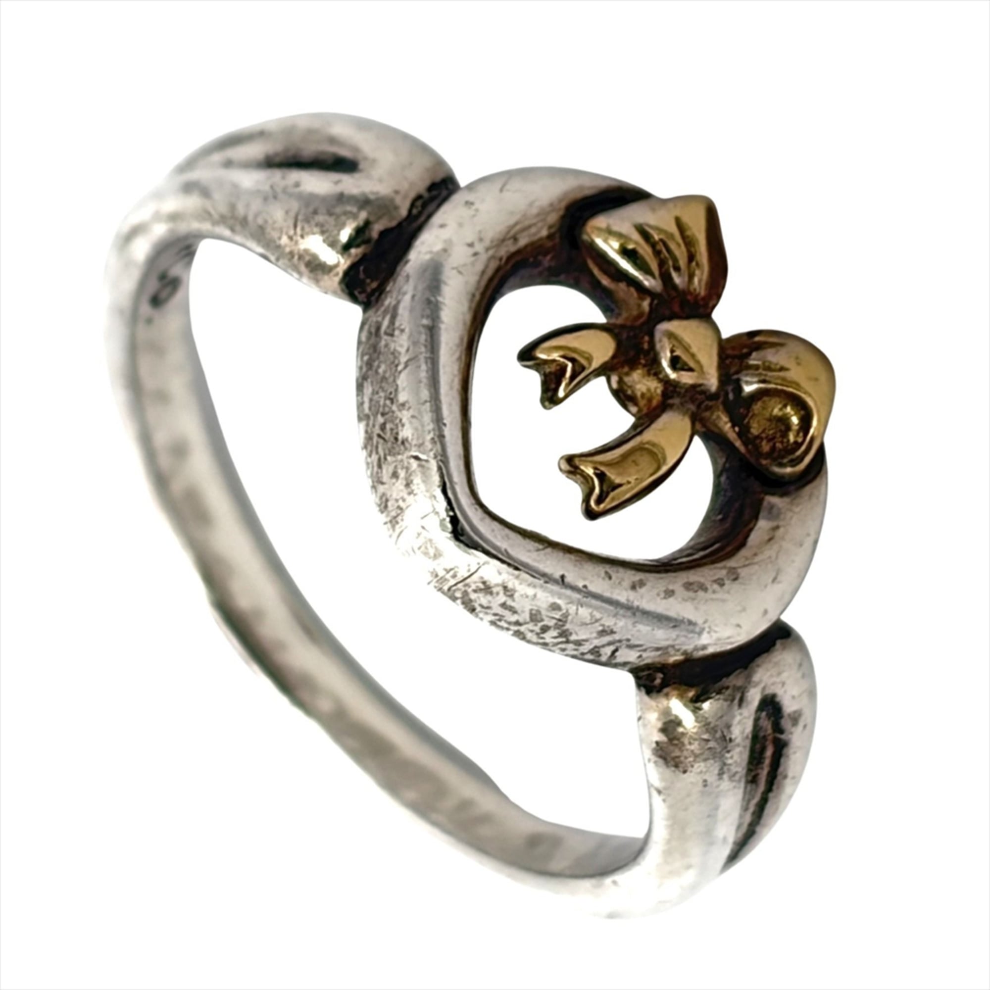 Tiffany Silver Yellow Gold (18K) Silver 925 Band Ring (Pre-Owned)