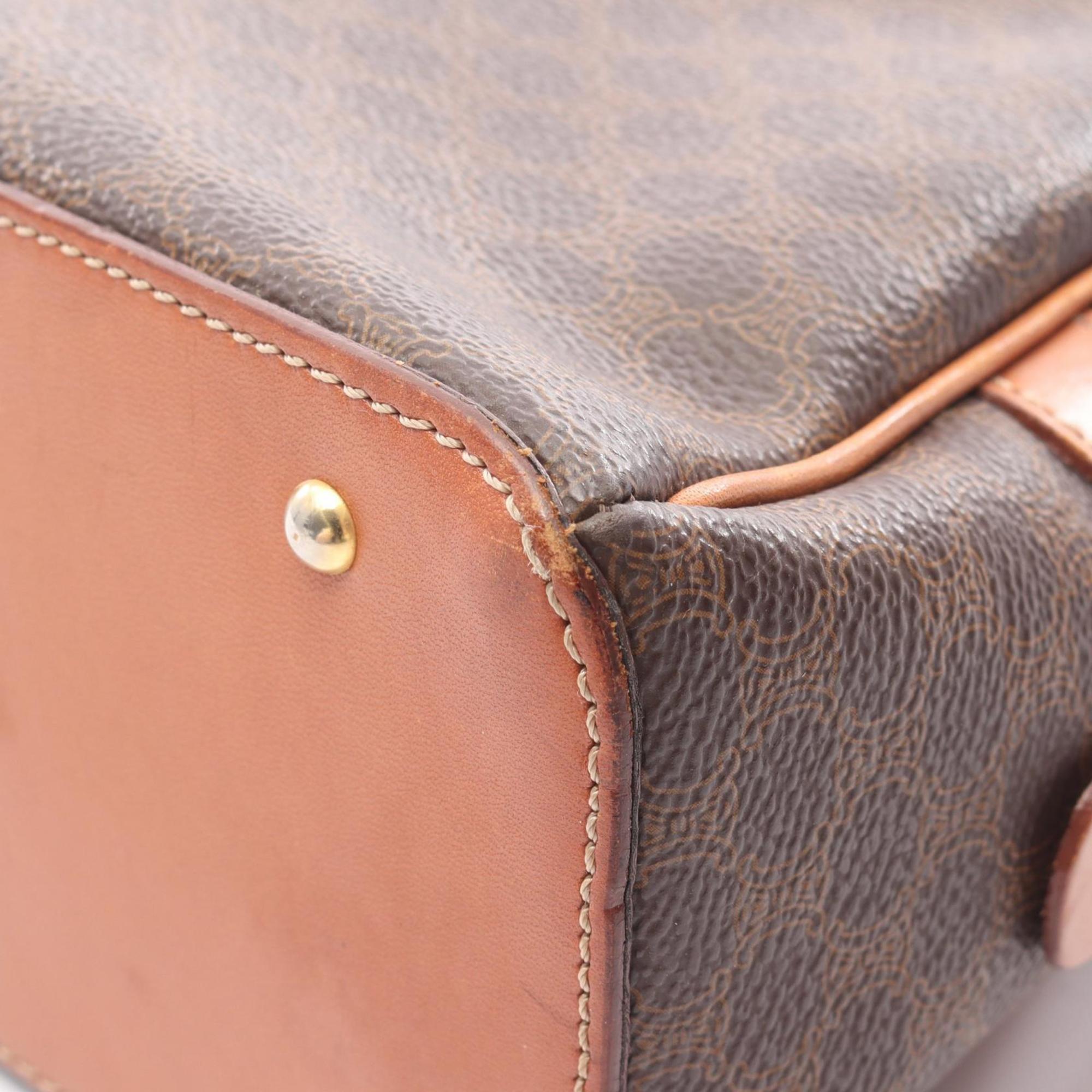 Celine Brown Coated Canvas Leather Handbag (Pre-Owned)