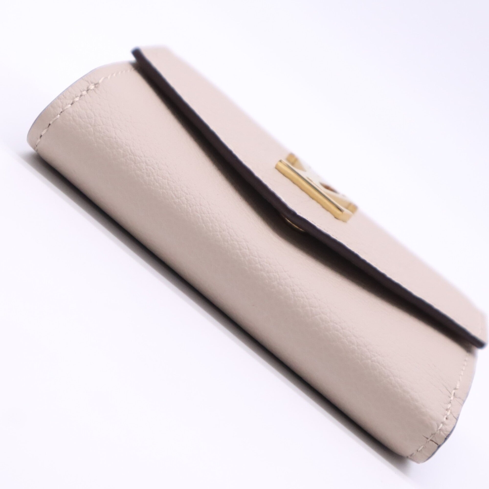 Louis Vuitton Taurillon Beige Leather Wallet (Tri-Fold) (Pre-Owned)