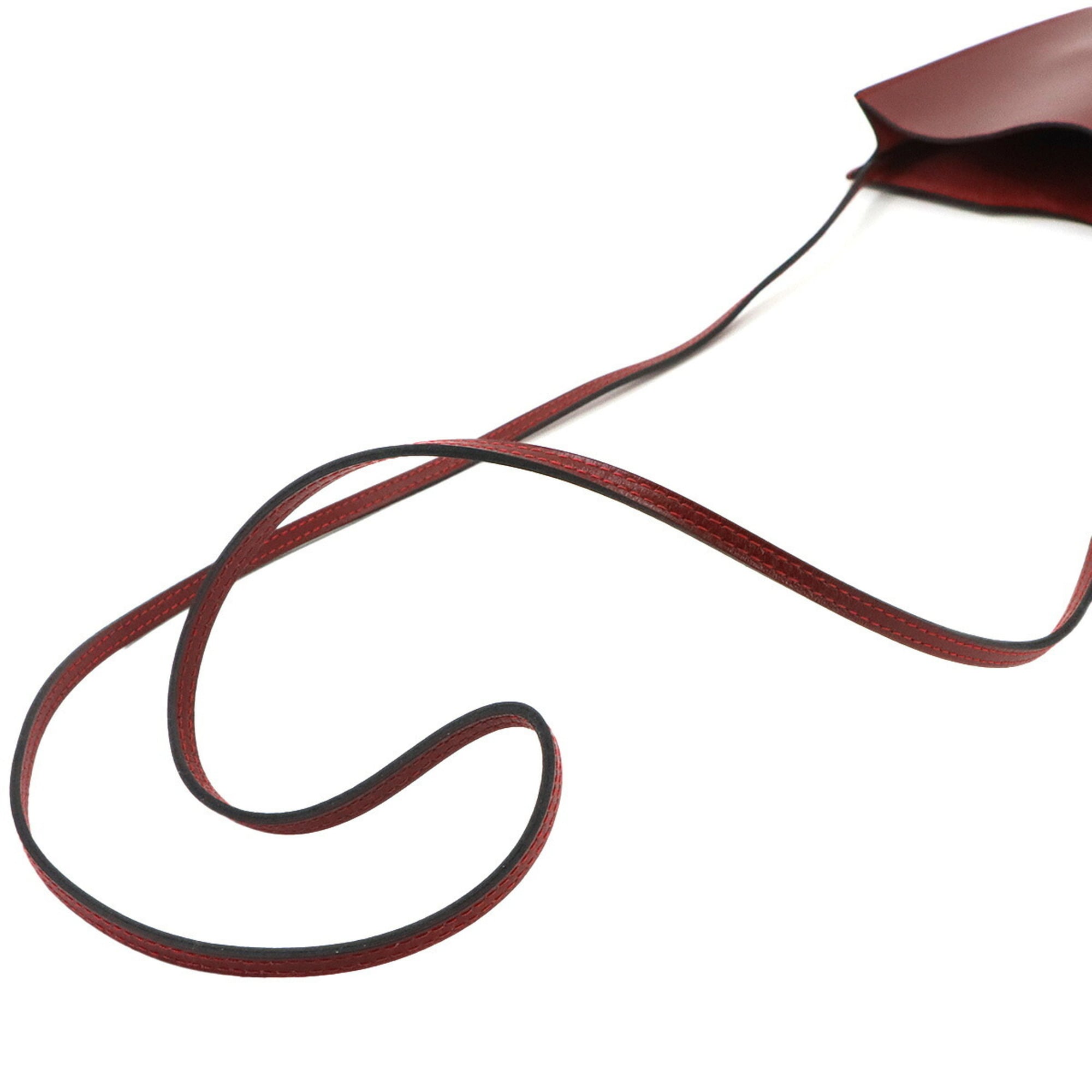 Hermes Rouge H Box Calf Leather Pochette Shoulder Bag (Pre-Owned)