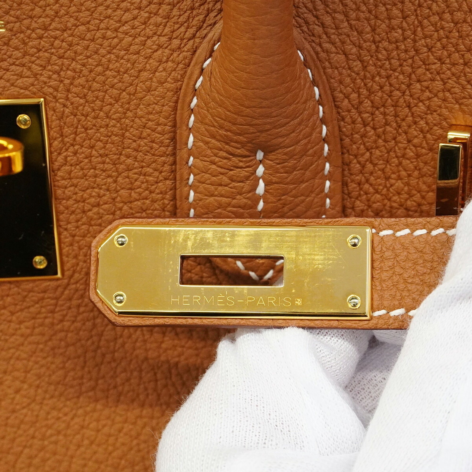 Hermes Gold Togo Leather Handbag (Pre-Owned)