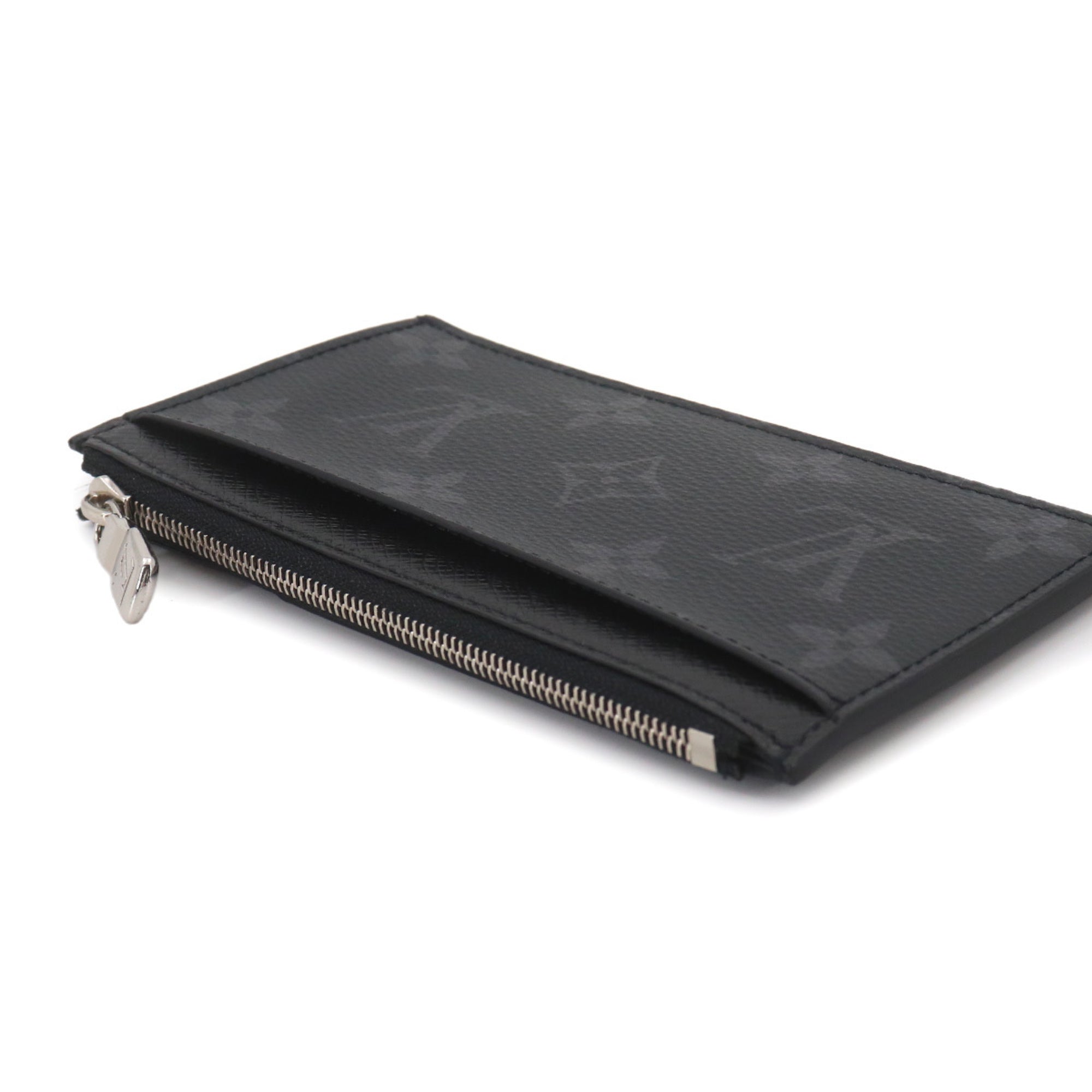 Louis Vuitton Noir Taiga Leather Monogram Eclipse Coin Purse/Coin Case (Pre-Owned)