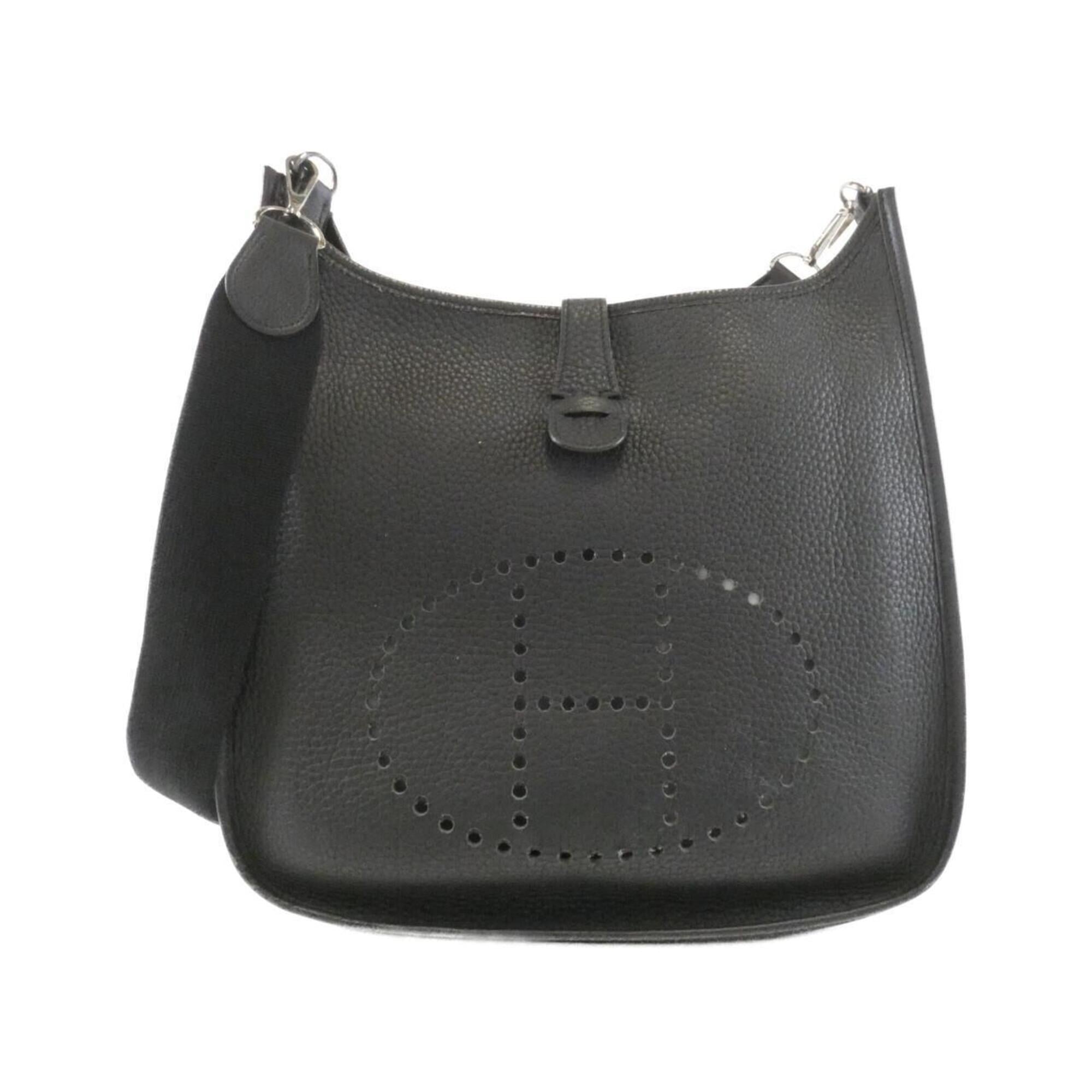 Hermes Black Taurillon Clemence Leather Shoulder Bag (Pre-Owned)