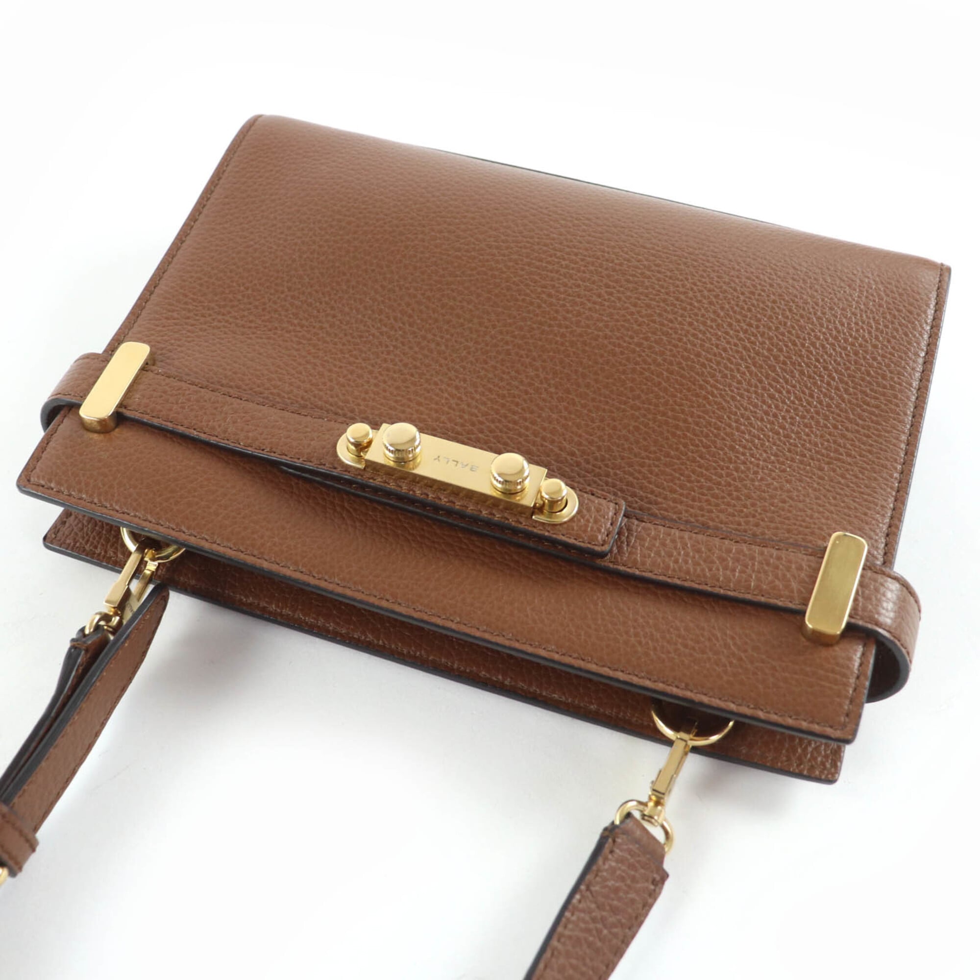 Bally Brown Leather Handbag Shoulder Bag (Pre-Owned)