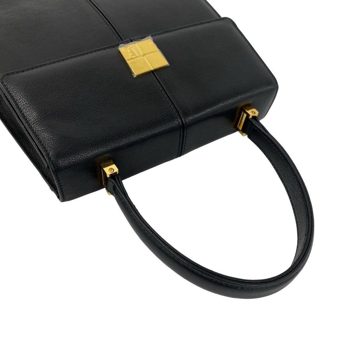Yves Saint Laurent Black Leather Handbag Tote Bag (Pre-Owned)
