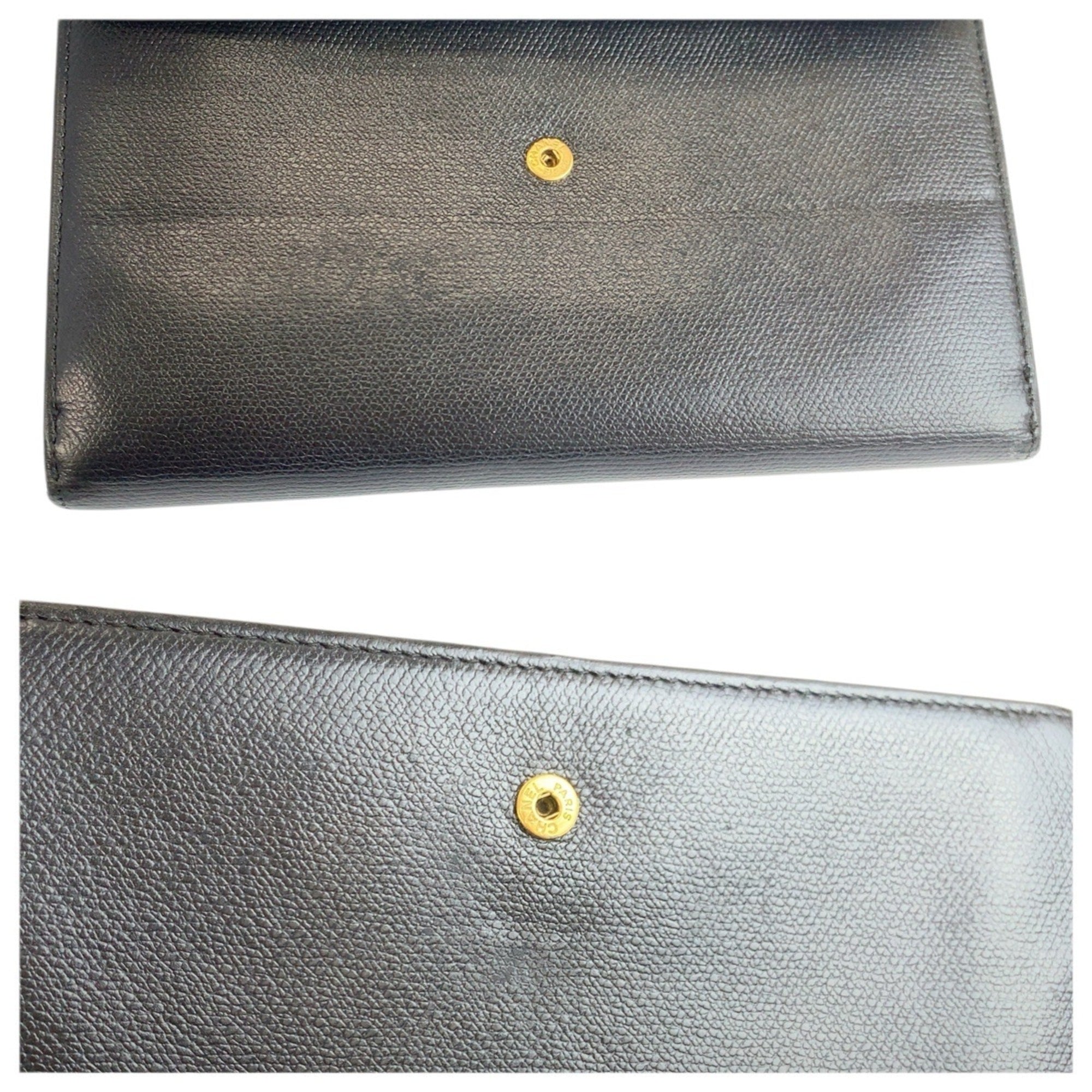 Chanel Black Leather Wallet (Bi-Fold) (Pre-Owned)