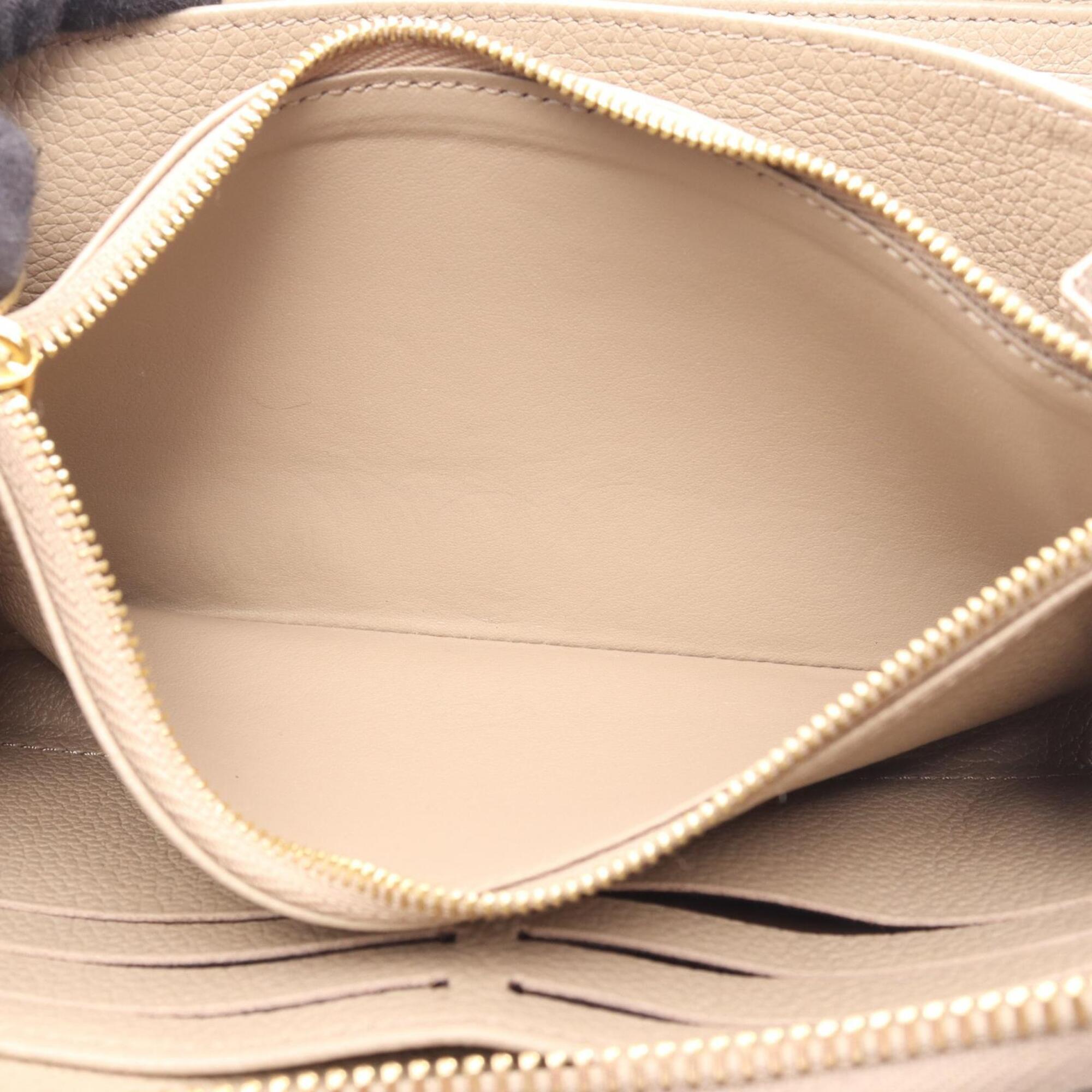 Louis Vuitton Beige Cream Ivory Tourterelle Monogram Empreinte Leather Long Wallet (Bi-Fold) (Pre-Owned)