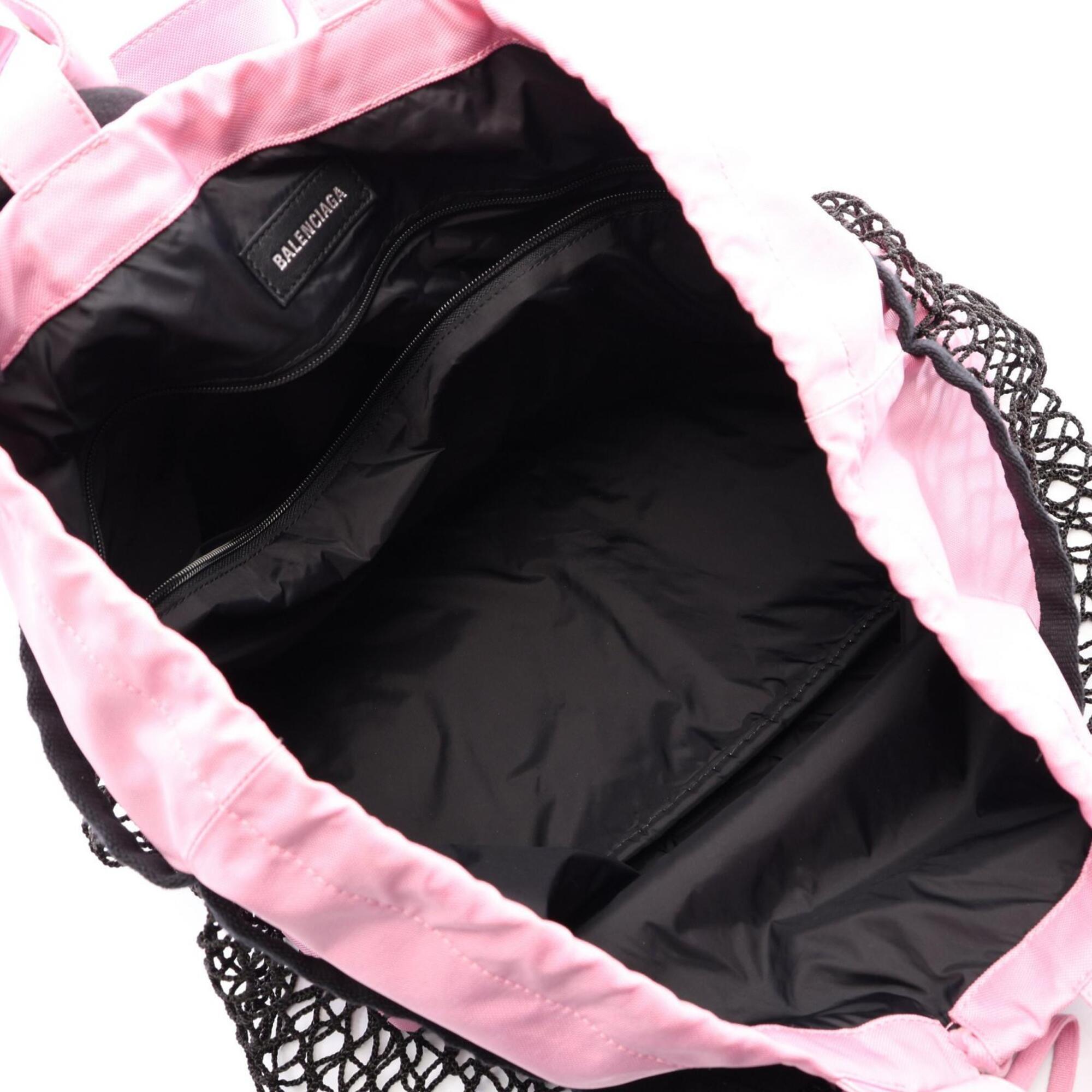 Balenciaga Black Pink Canvas Handbag Pouch Tote Bag (Pre-Owned)