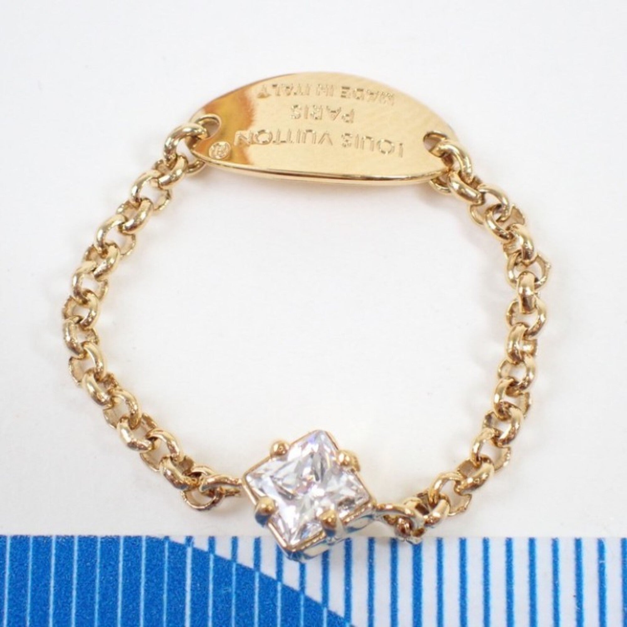 Louis Vuitton Gold Metal Band Ring (Pre-Owned)