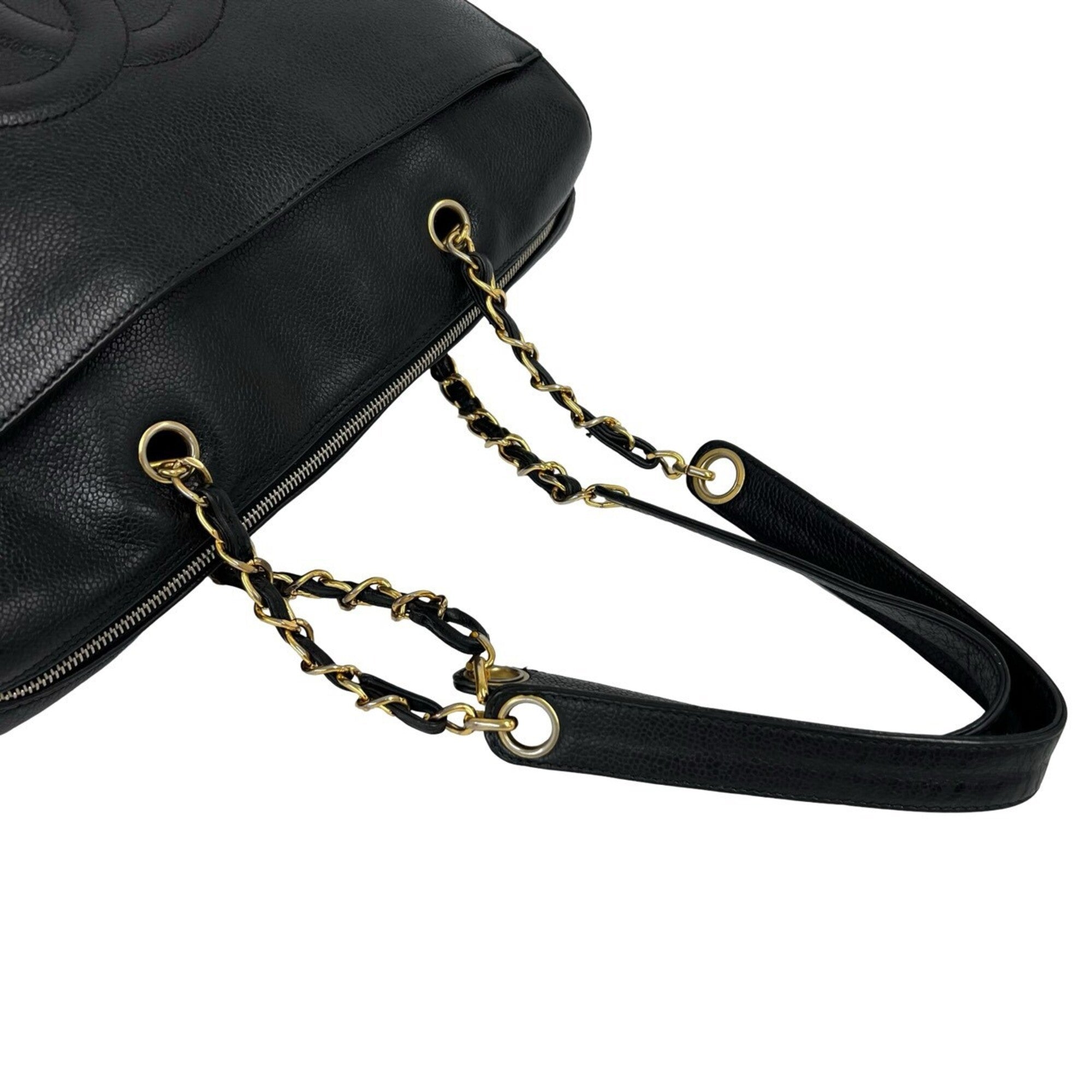 Chanel Black Grained Calfskin Tote Bag (Pre-Owned)