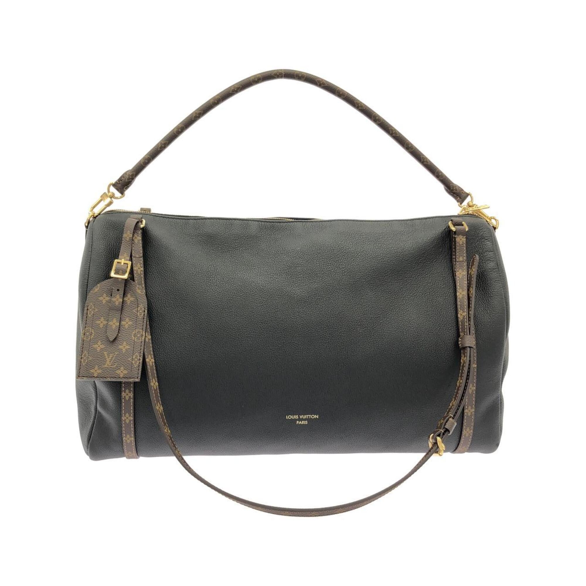 Louis Vuitton Black Leather Handbag Shoulder Bag (Pre-Owned)
