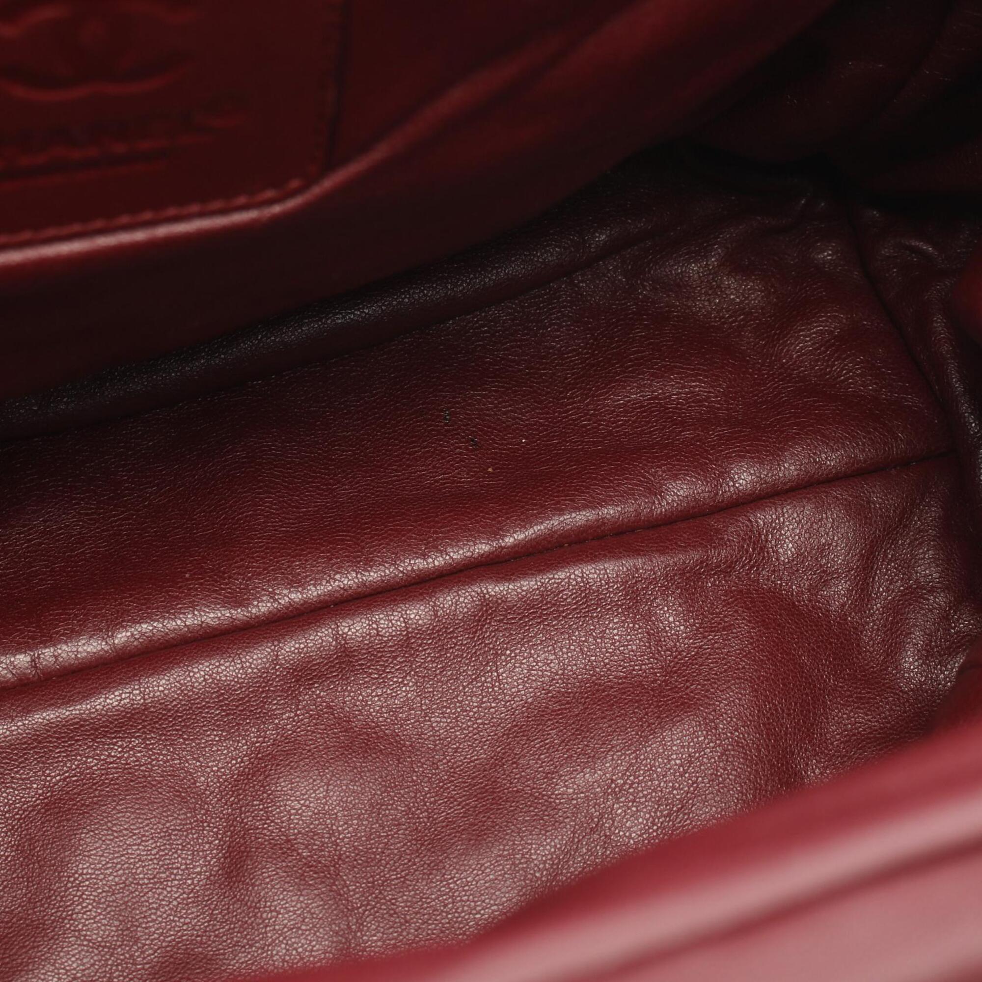 Chanel Black Bordeaux Leather Handbag Tote Bag (Pre-Owned)